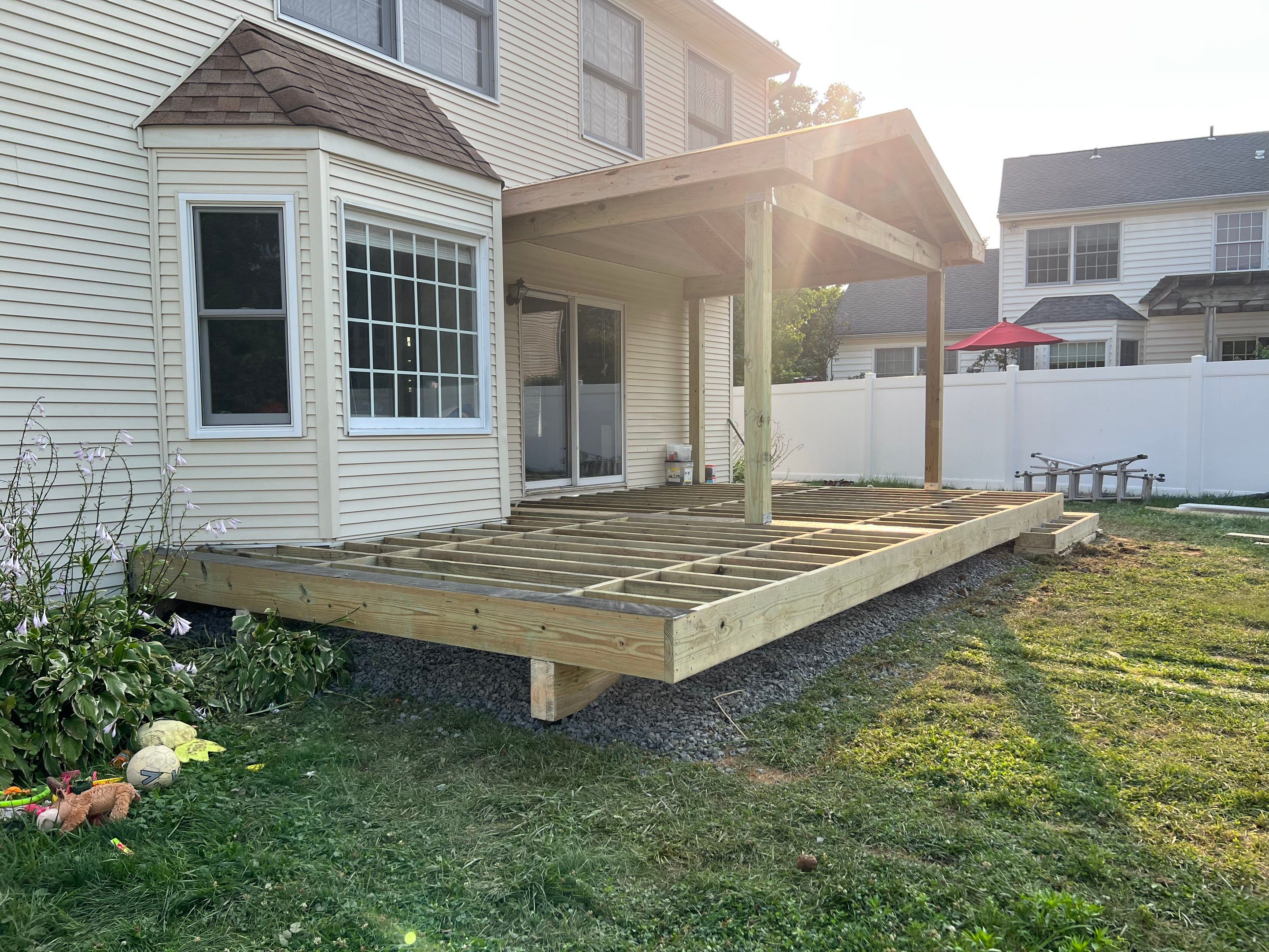 New deck and open porch Newton PA by deck guardian
