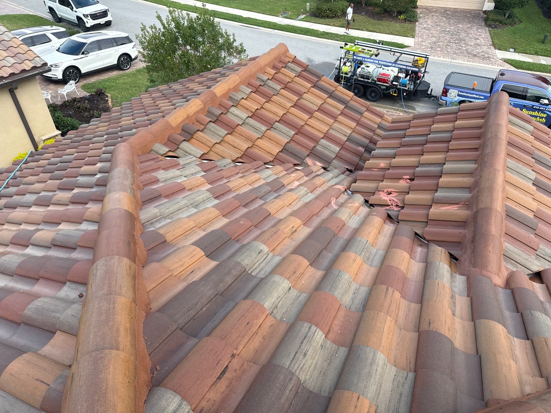 Paver Pool Deck, Driveway & Concrete Tile Roof Cleaning in River Strand, Bradenton, FL | Sunshine AquaWash by Sunshine AquaWash