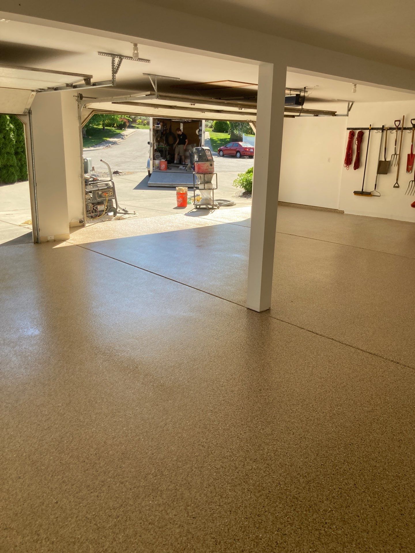 Garage Transformation using Pecan by Croc Coatings, LLC