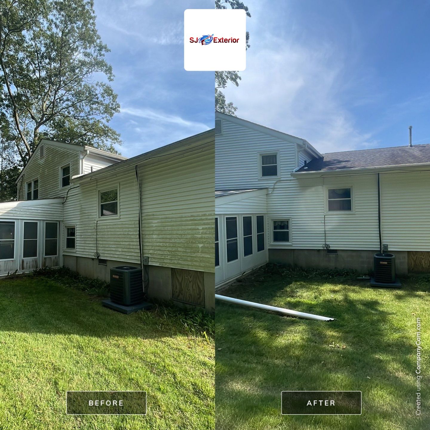 House Wash & Roof SoftWash (rear four season room) by SJ Exterior