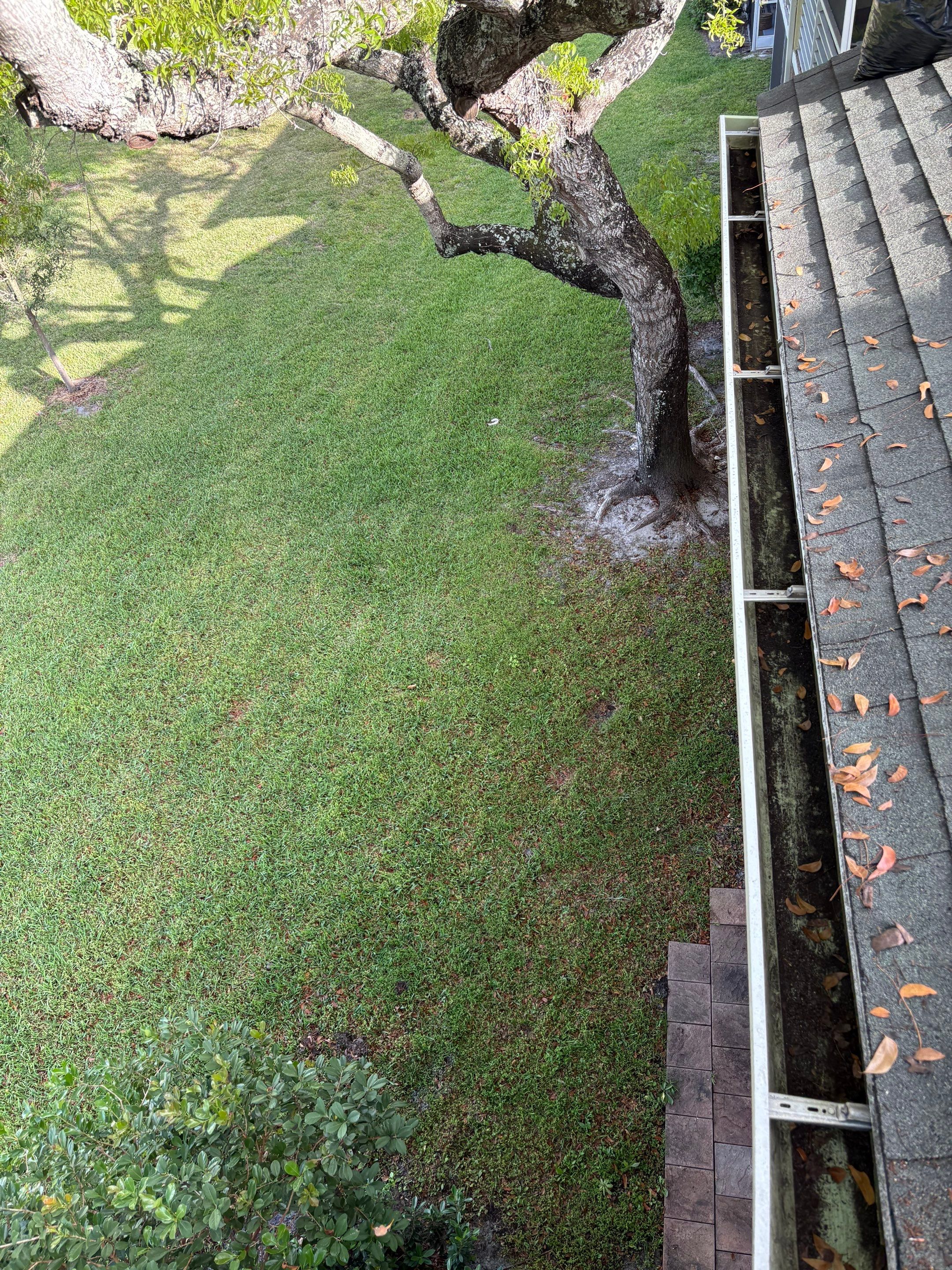 Commercial gutter cleaning Coral Springs & Pompano Beach, FL after photo with clean gutters