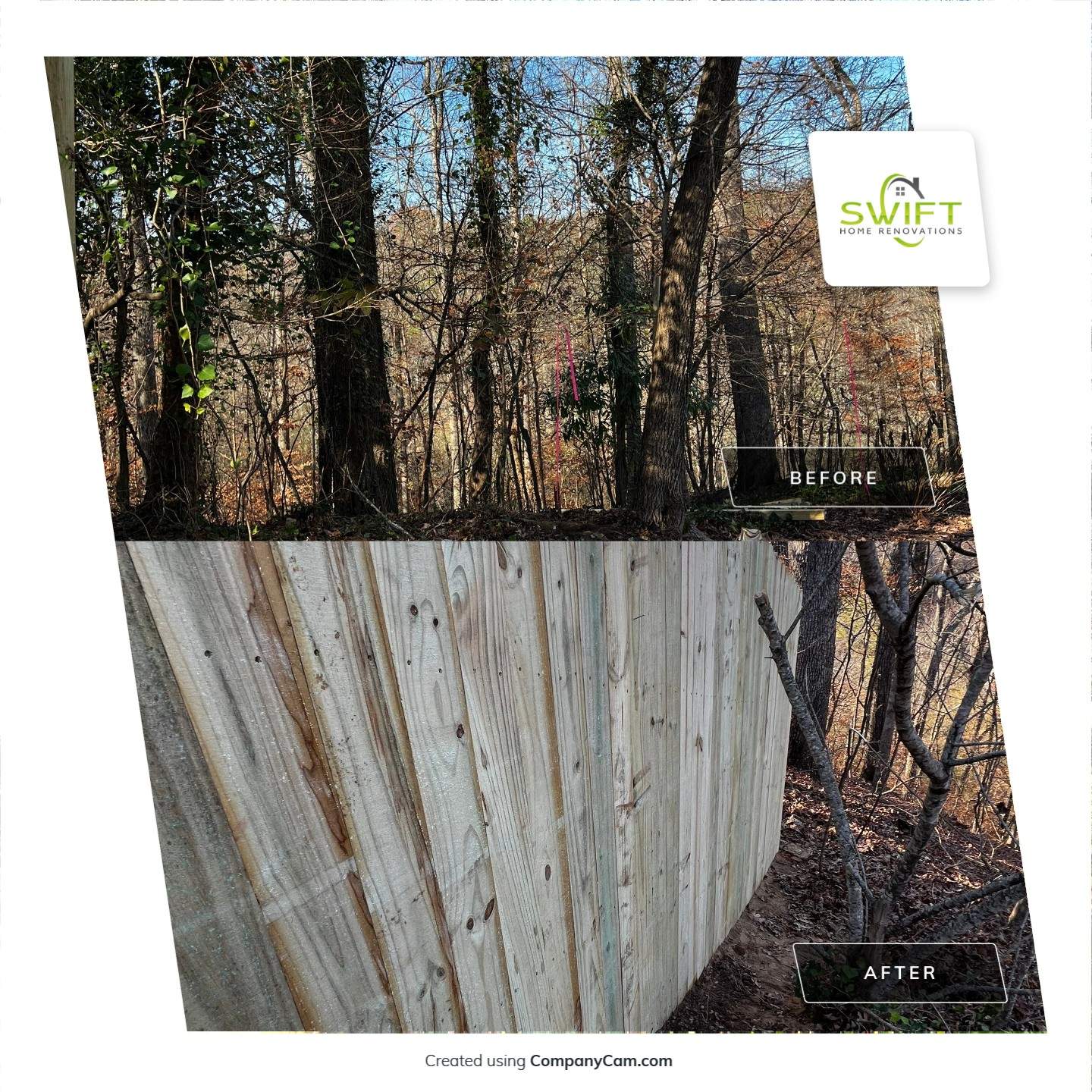 Wood Privacy Fence Installation and Multi-Level Deck Staining in Atlanta by Swift Home Renovations 