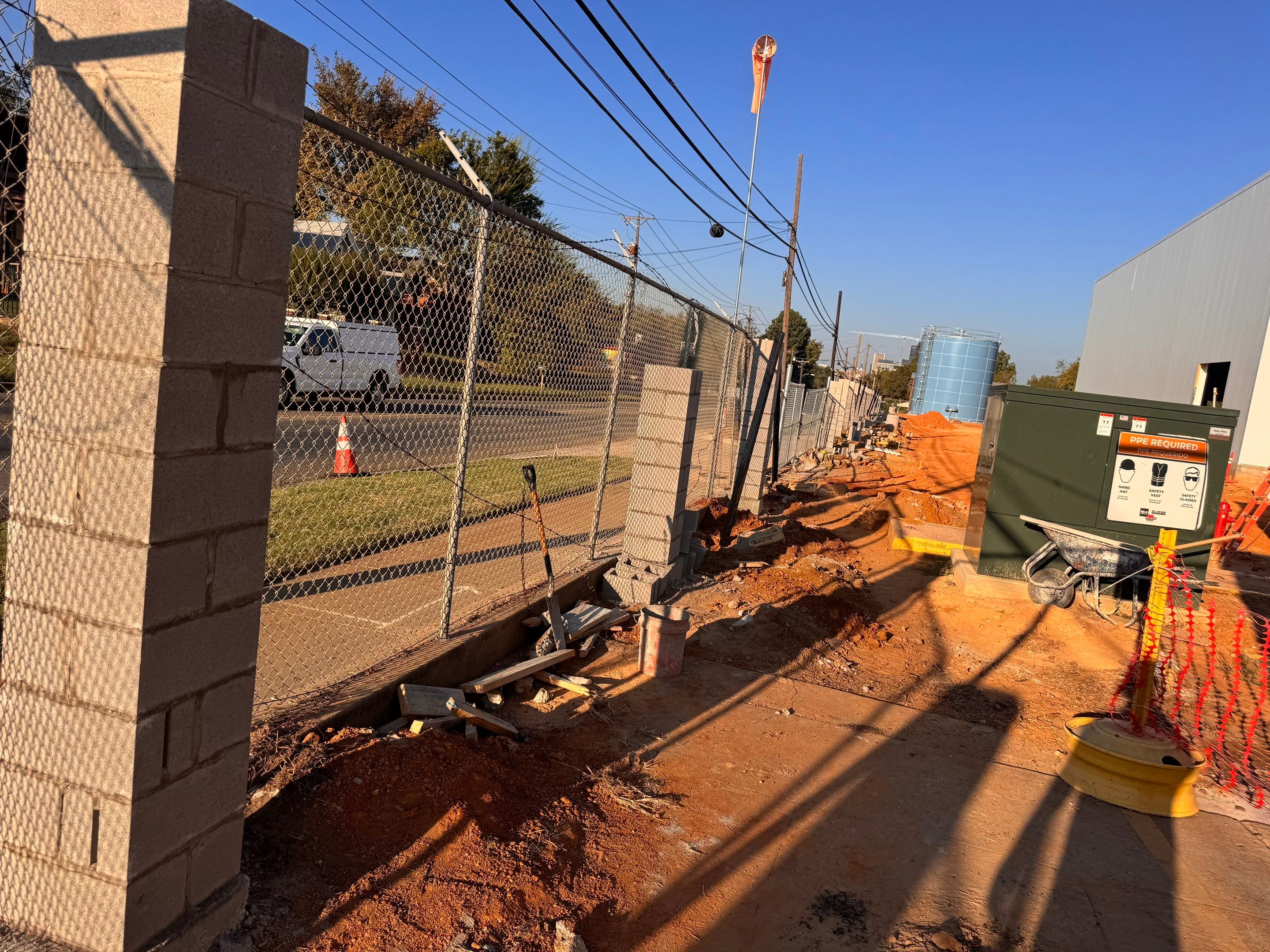 Commercial Fencing - Wrought Iron with Concrete columns by 3:16 Roofing and Construction