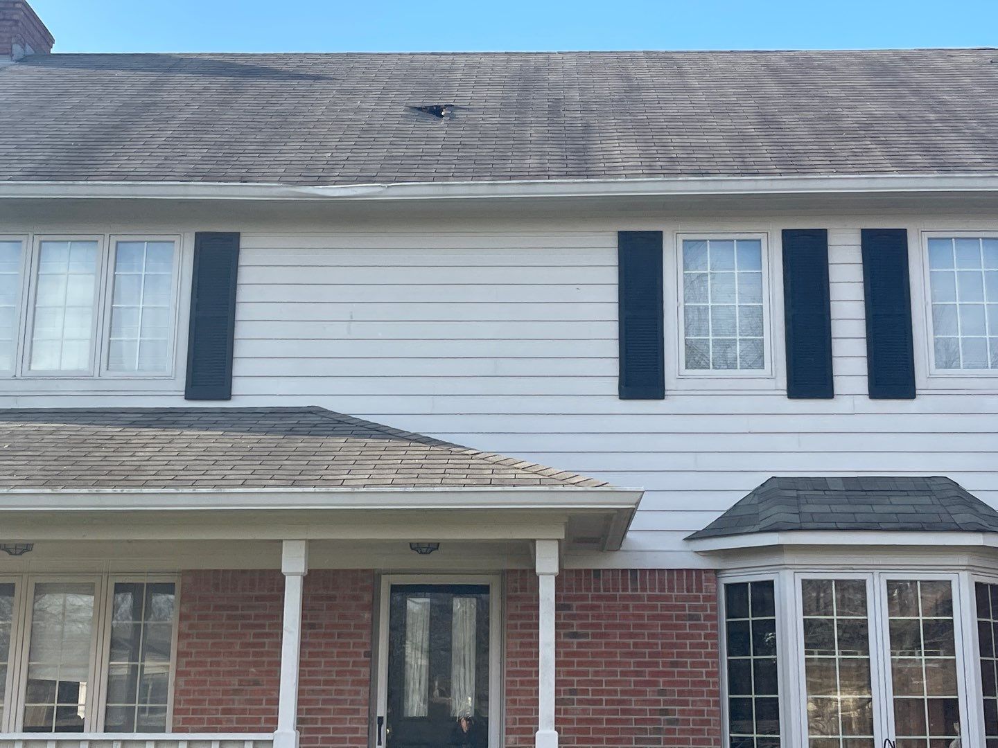 Tornado damage in Whiteland. Roof replacement, James Hardie siding, exterior paint, gutters, windows, doors by 317 Roofing & Restorations