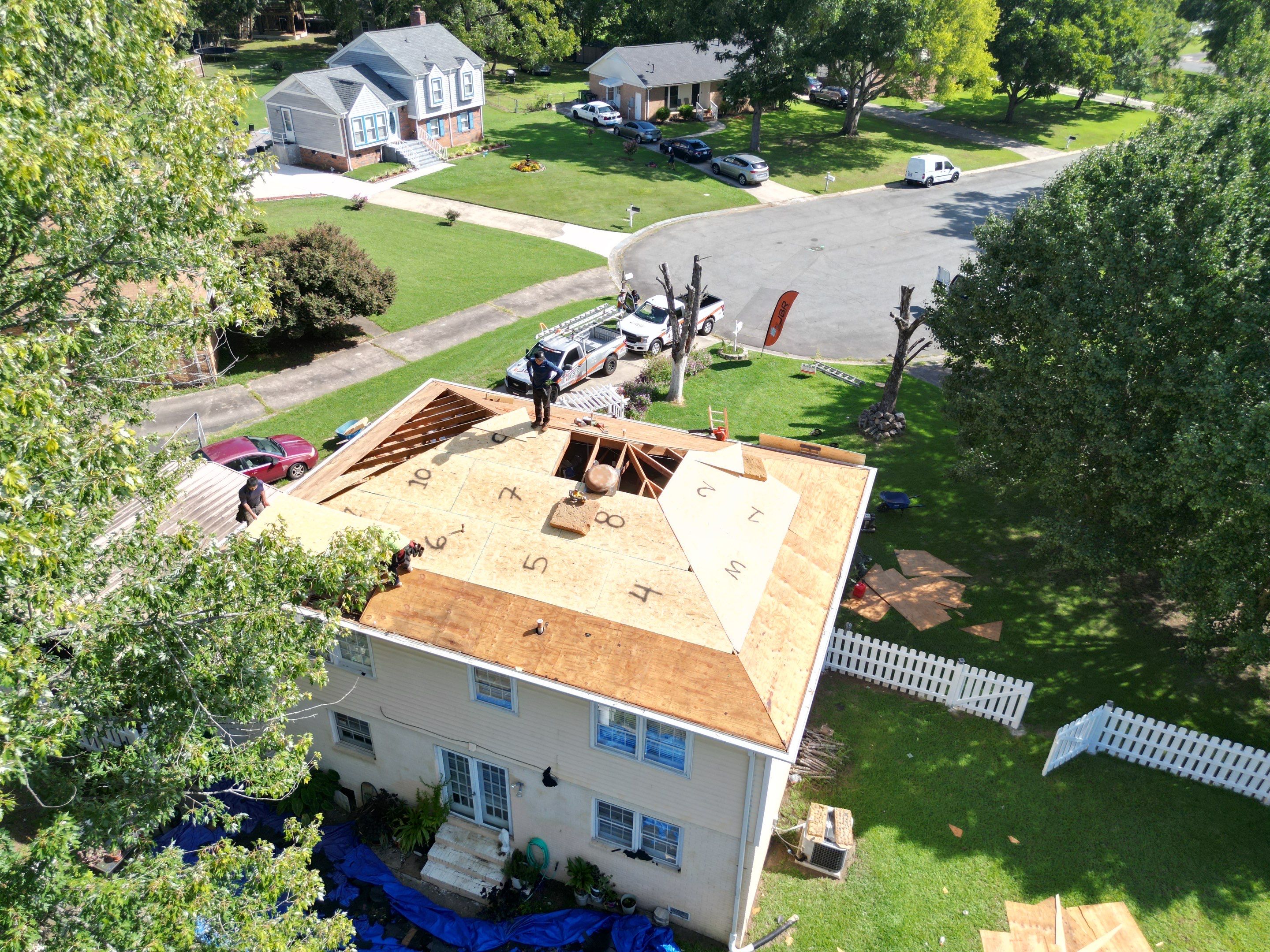 Roof replacement and interior repair by wind damage by Just Brilliant Restoration JBR