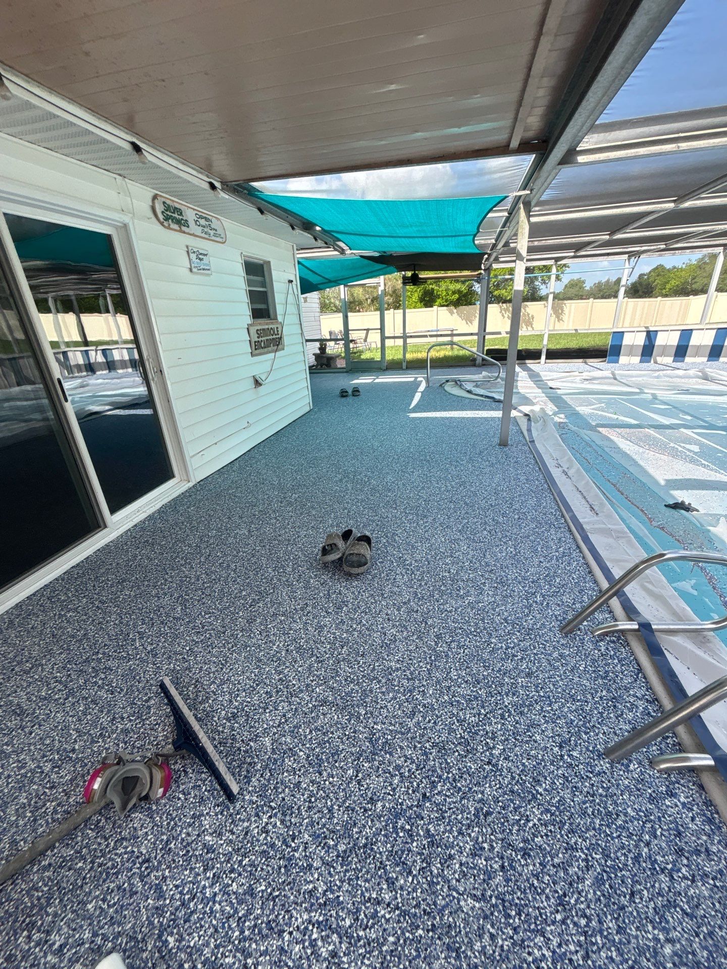Lake Wales Pool Deck Concrete Coating with Orbit Flake by Performance Floors & Coating