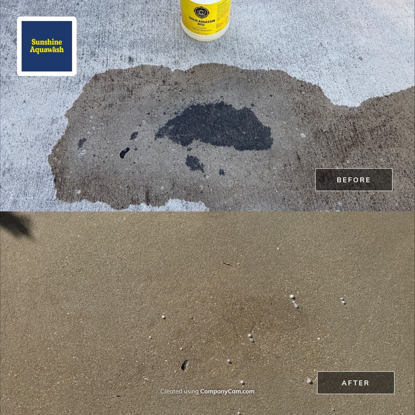 Oil Stain Removal & Concrete Cleaning – The Heights Community, Bradenton, FL by Sunshine AquaWash