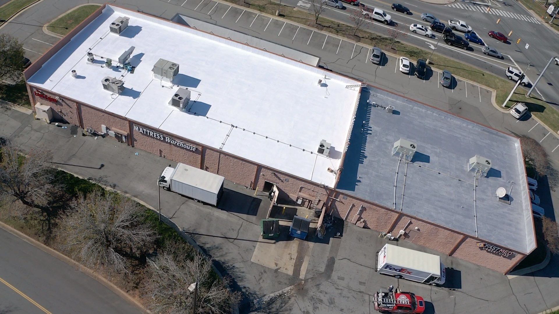 Commercial Coating using Poly Urerthane and Silicone Coating by Just In Time Roofing and Restoration