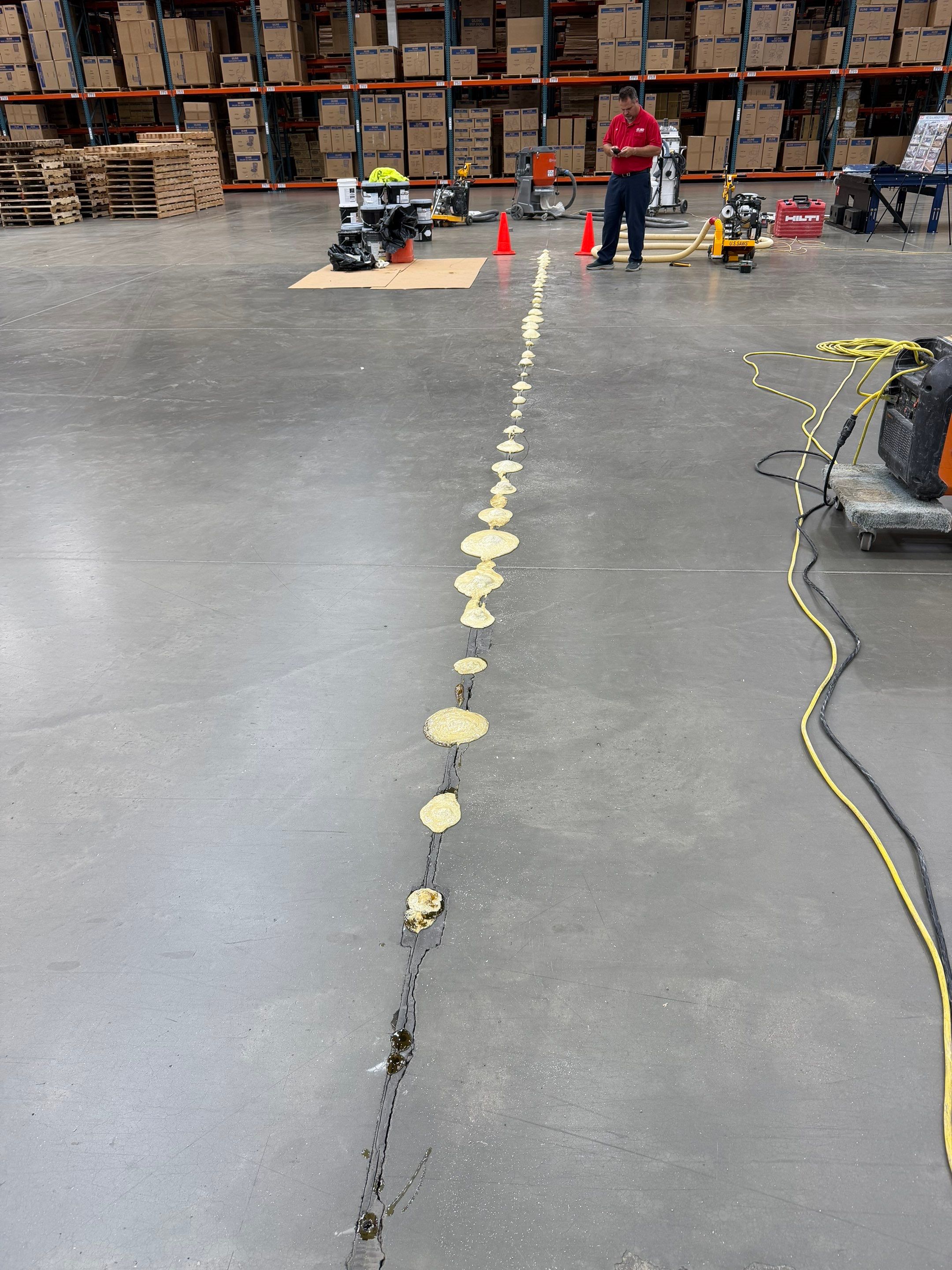ULINE Stabilization of Deflecting Concrete Floor Panels in Ontario by Elite Concrete Restoration