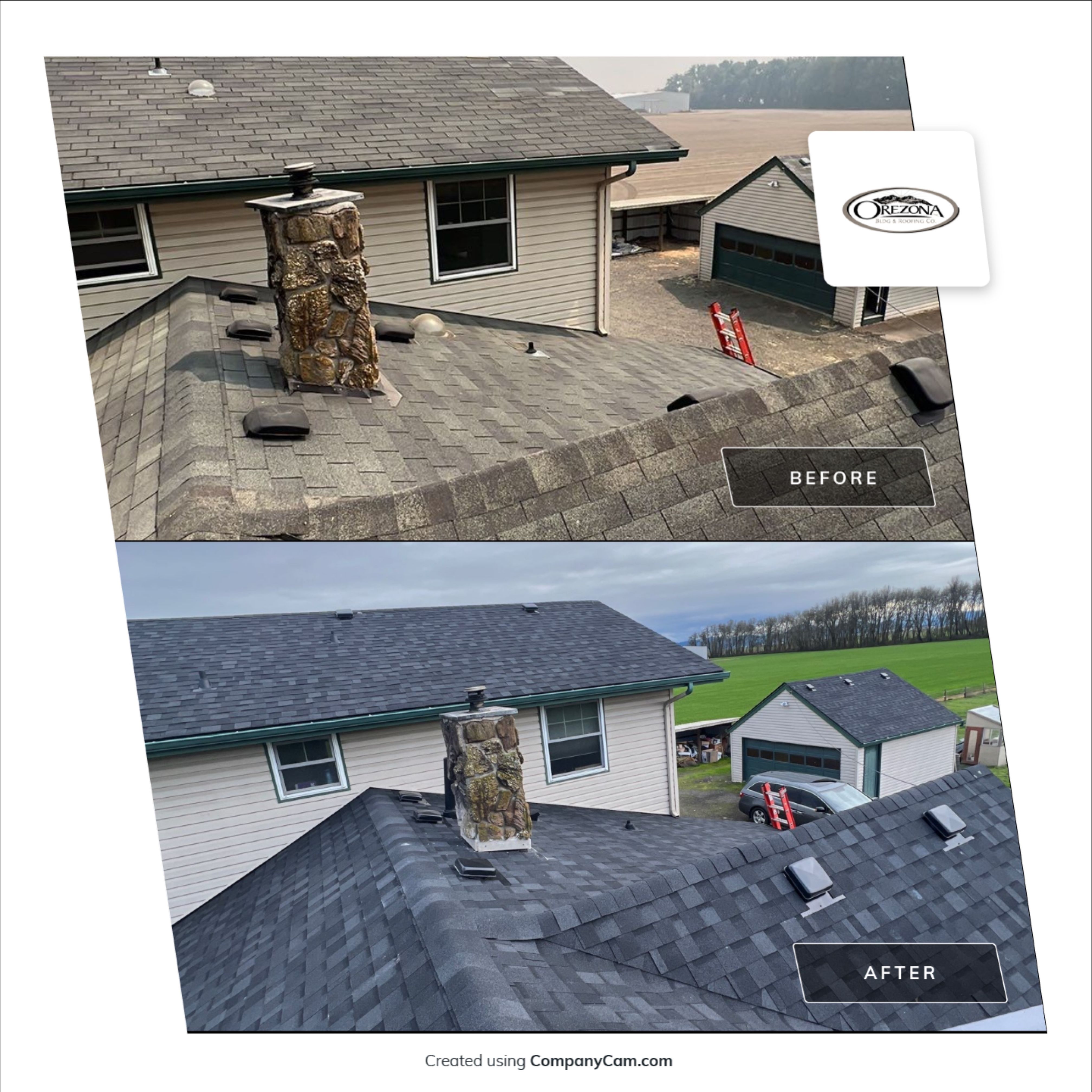 Residential Roofing Installation using IKO Dynasty (Color: Granite Black) by Orezona Building & Roofing Company, Inc.