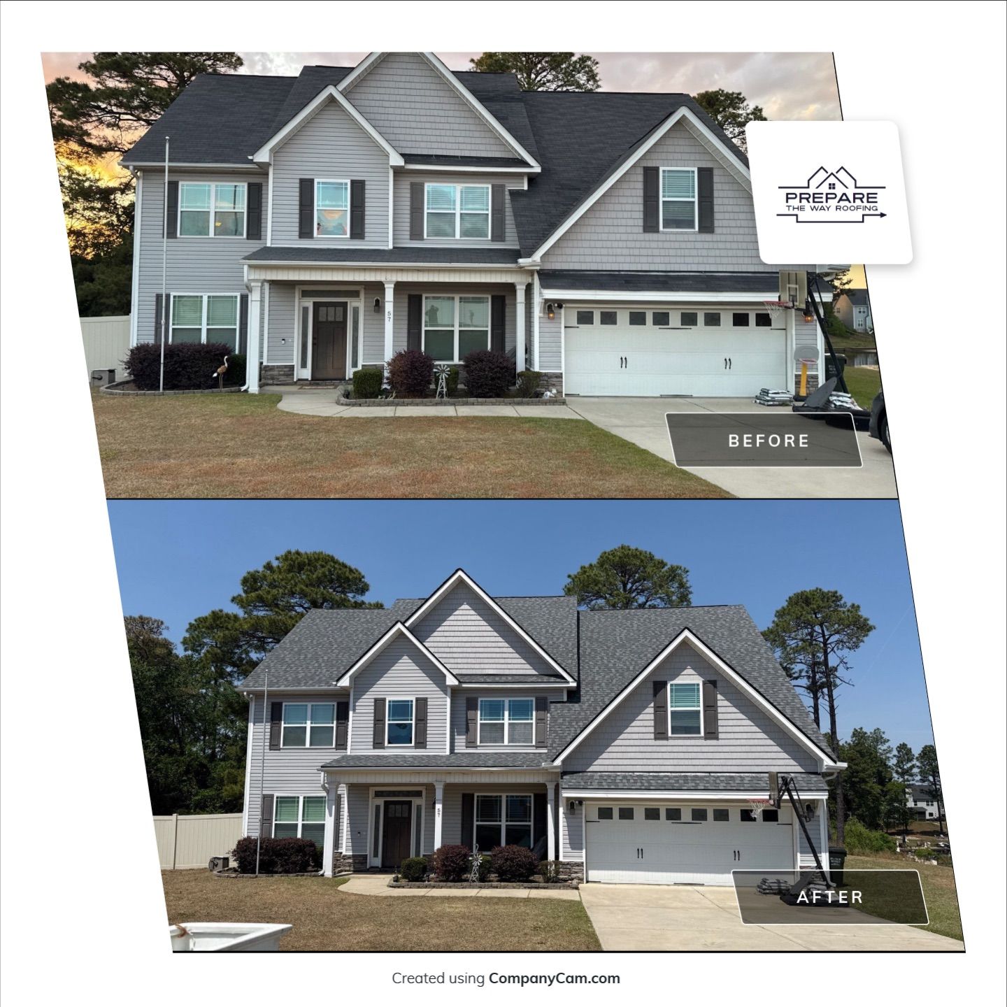 Asphalt Shingle Roof Replacement on Multi-Gabled Sanford Home by Prepare The Way Roofing