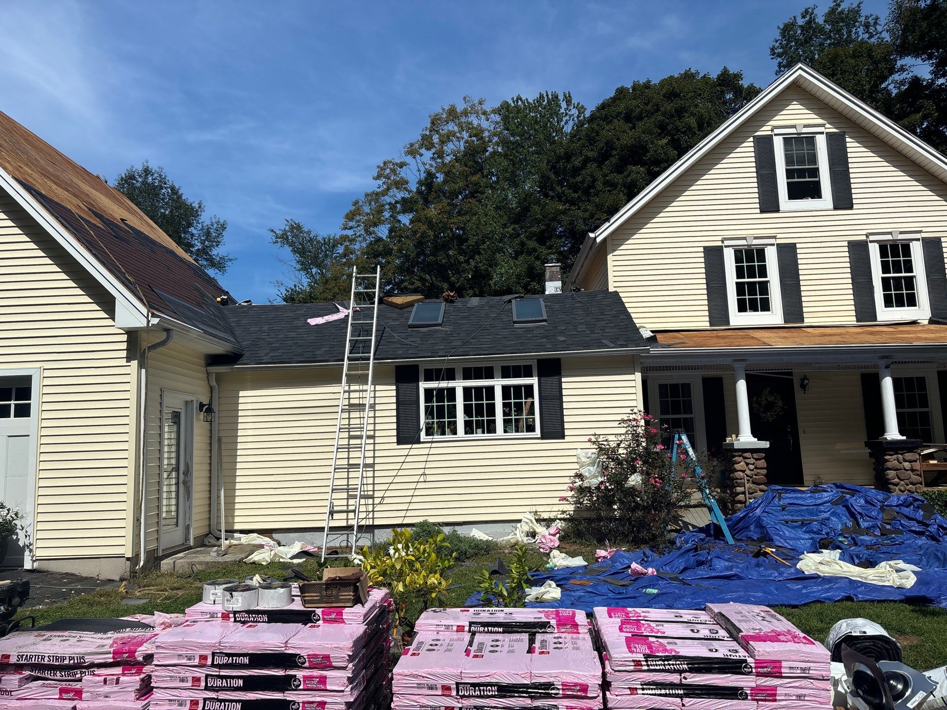 Residential Roofing Installation using Owens Corning TruDefinition Duration AR - Onyx Black by A Plus Exterior