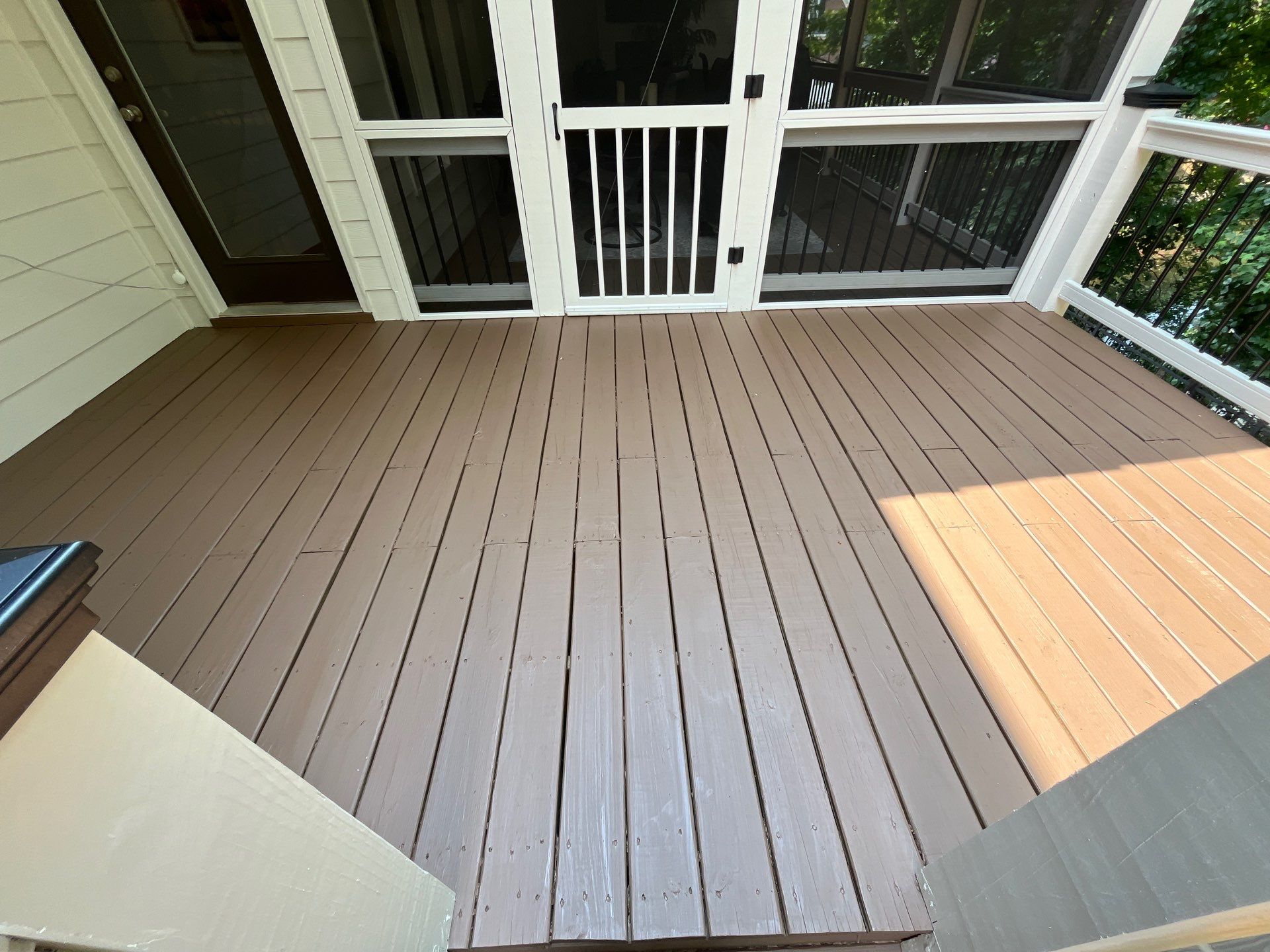 Deck Stain and Rotten Wood Replacement with James Hardie and Sherwin-Williams Products by Nelson Exteriors