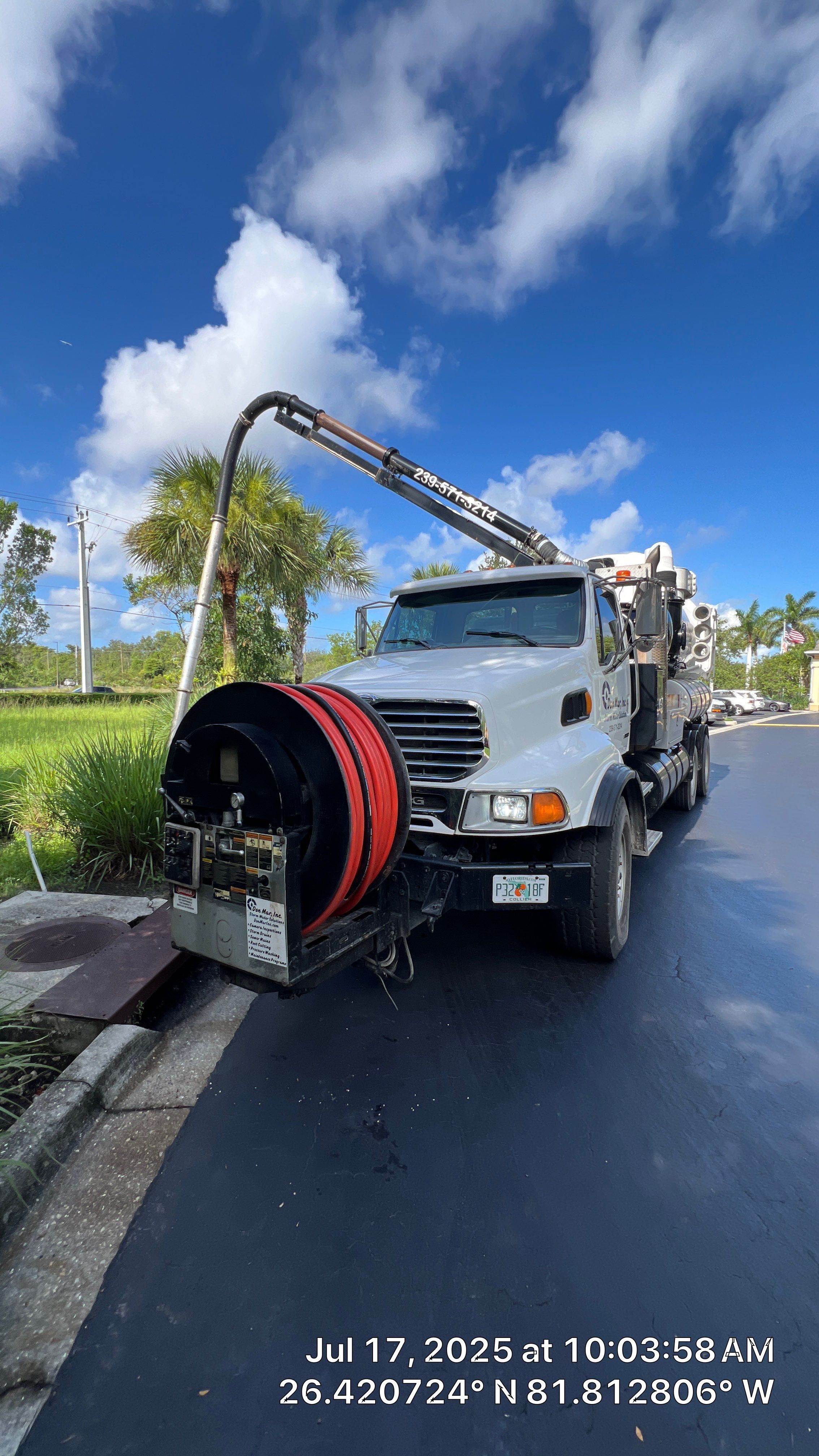 Catch Basin Cleaning with 1 Tom Plumber in Estero by APS Power & Water