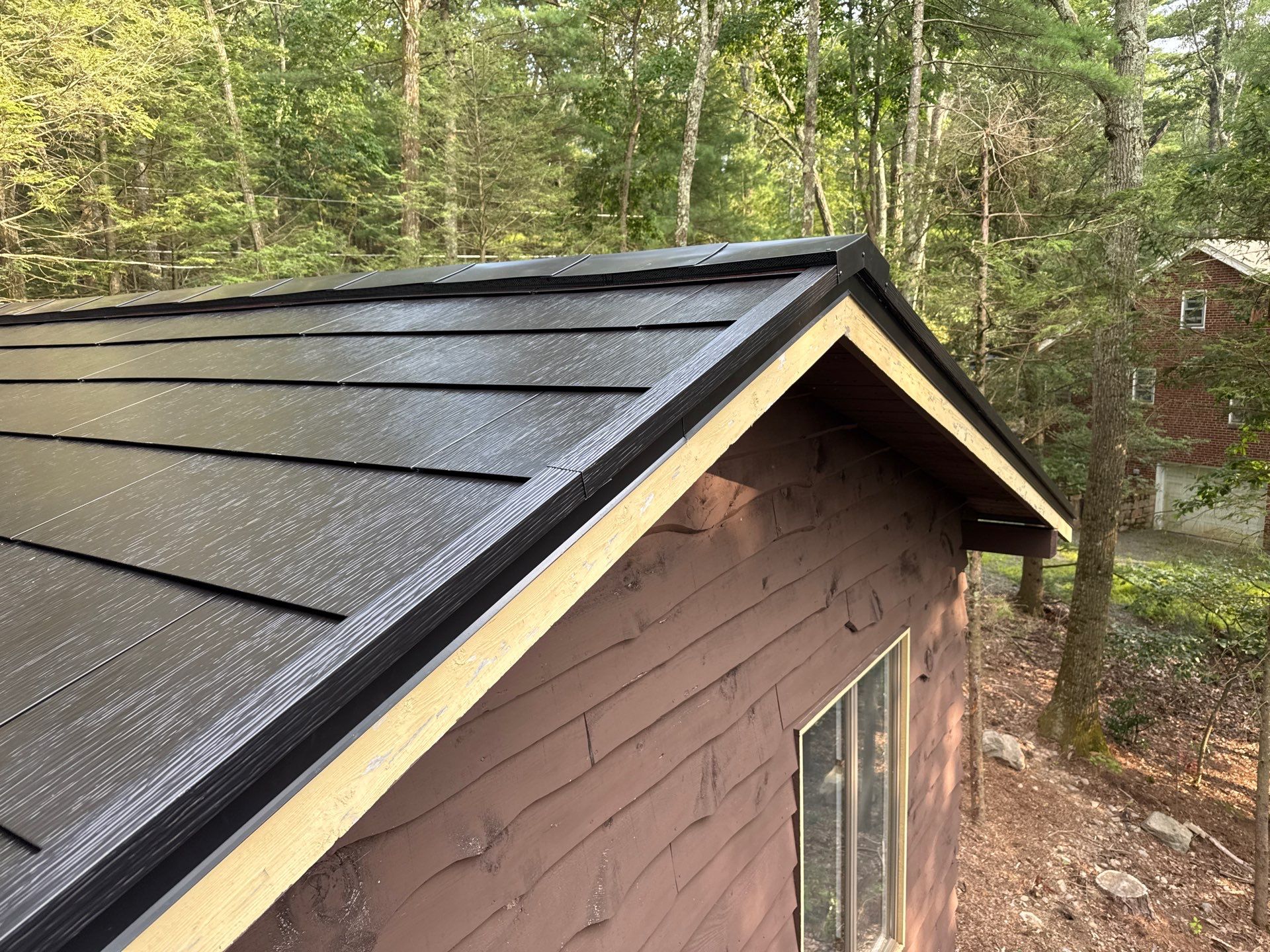 Stunning Tesla Solar Roof Cabin in the Woods by American Home Contractors