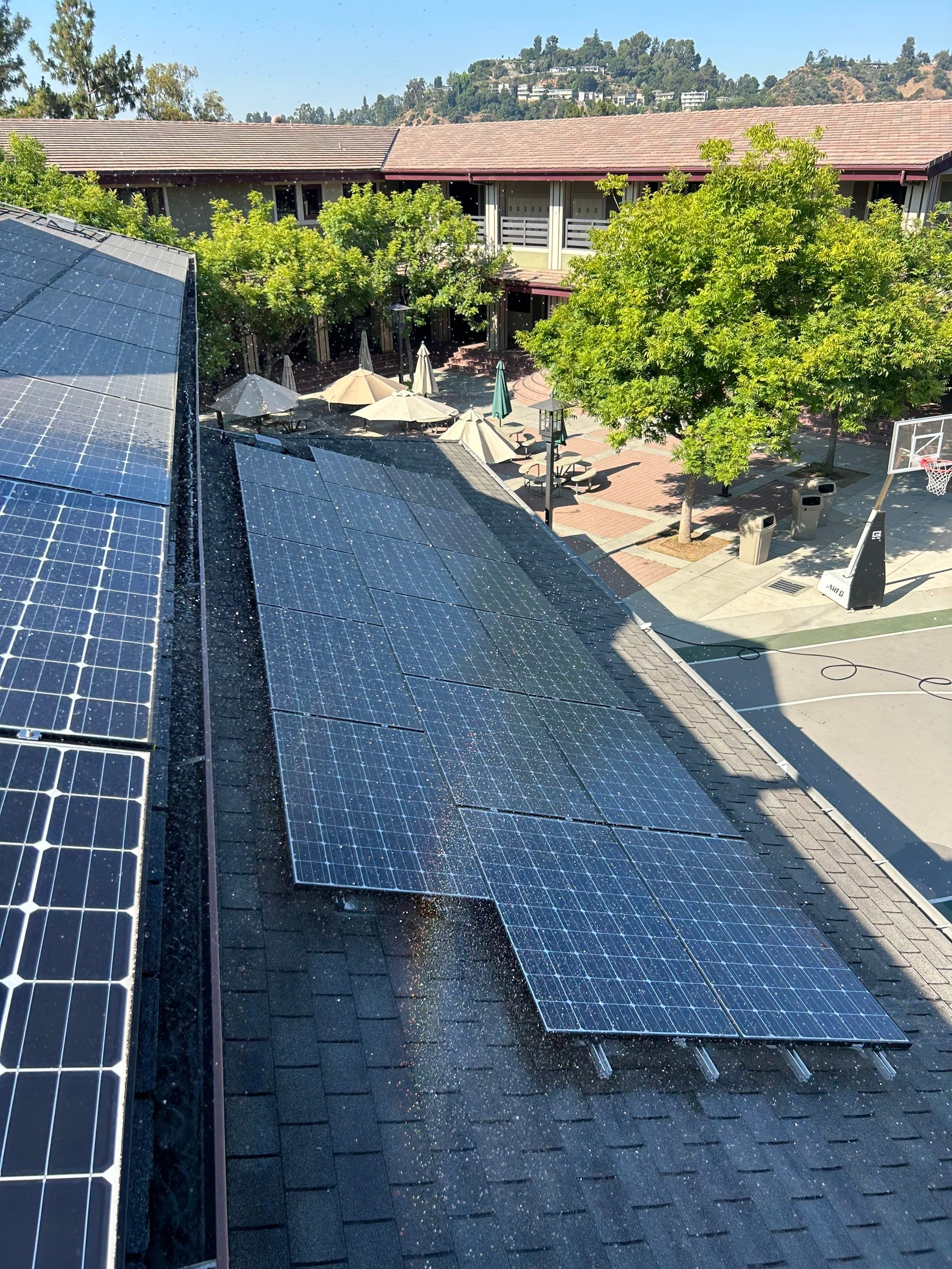 Commercial Solar Panel Cleaning for Chandler School in Pasadena Ca by Palm Coast Solar Cleaning