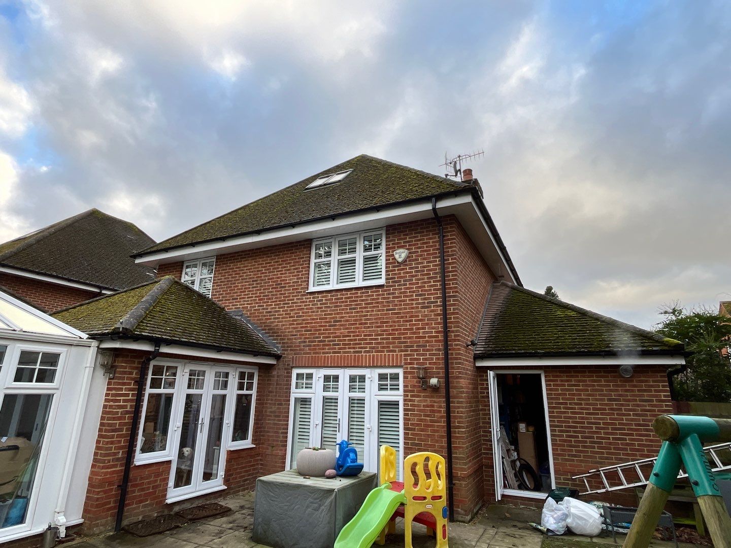 Roof Clean Before Solar Panels using Honda 15lpm Low Pressure Washing Machine by Ges Exterior Cleaning ltd
