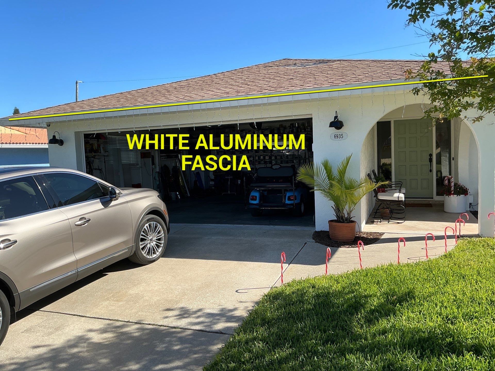 Aluminum White Soffit Installation in Sarasota FL by Gutter Professors