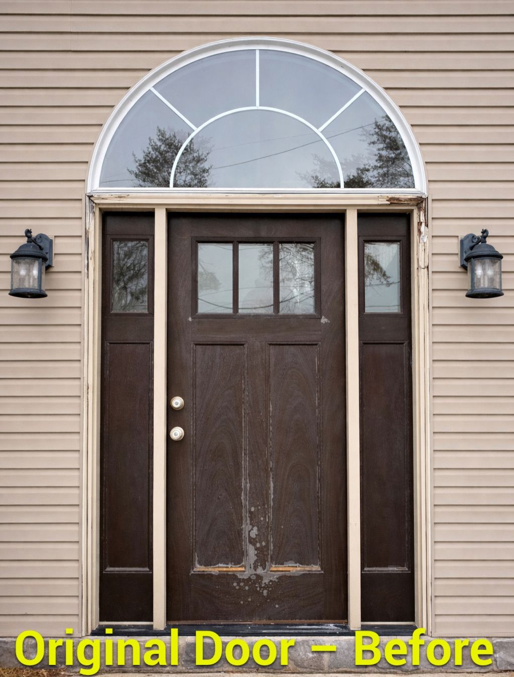 Front Entry Upgrade with ProVia Fiberglass Door & Decorative Glass by Esh Builders