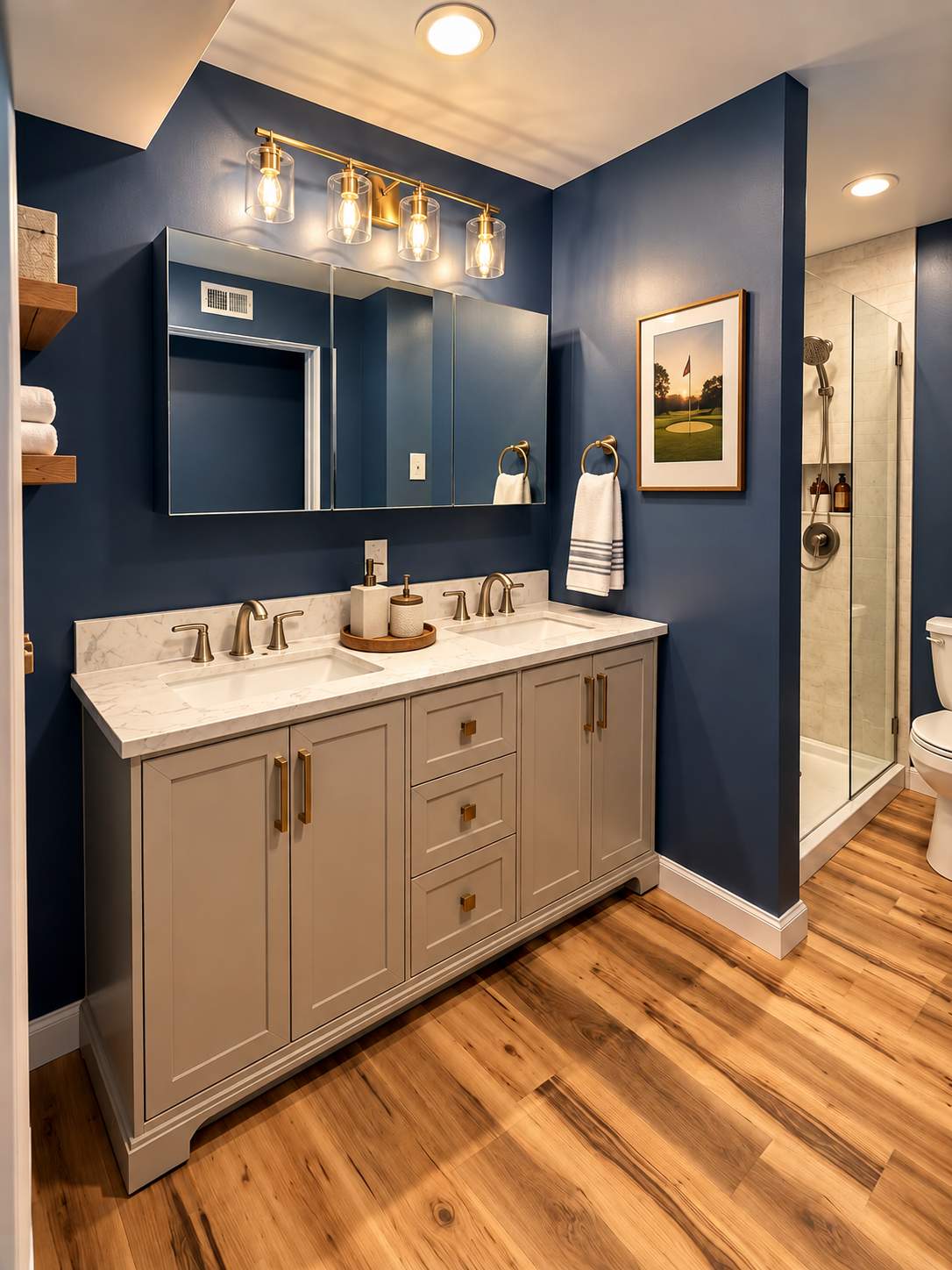 Modern Primary Bathroom Remodel with Custom Storage & Walk-In Closets by Remodel Now