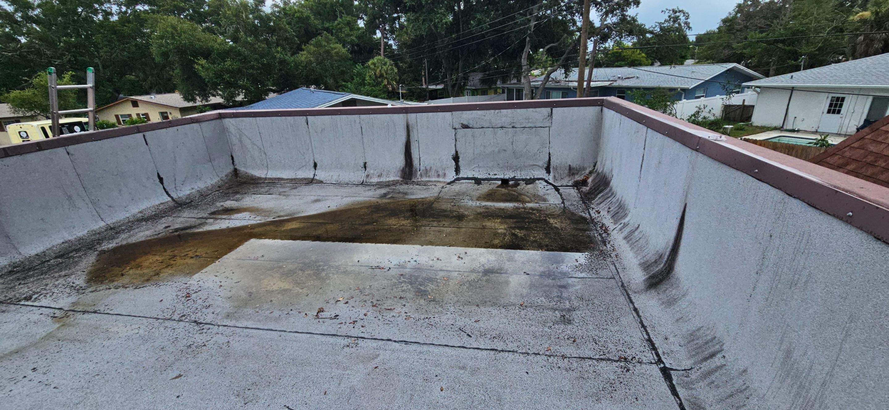 Industrial roof & gutter cleaning after.