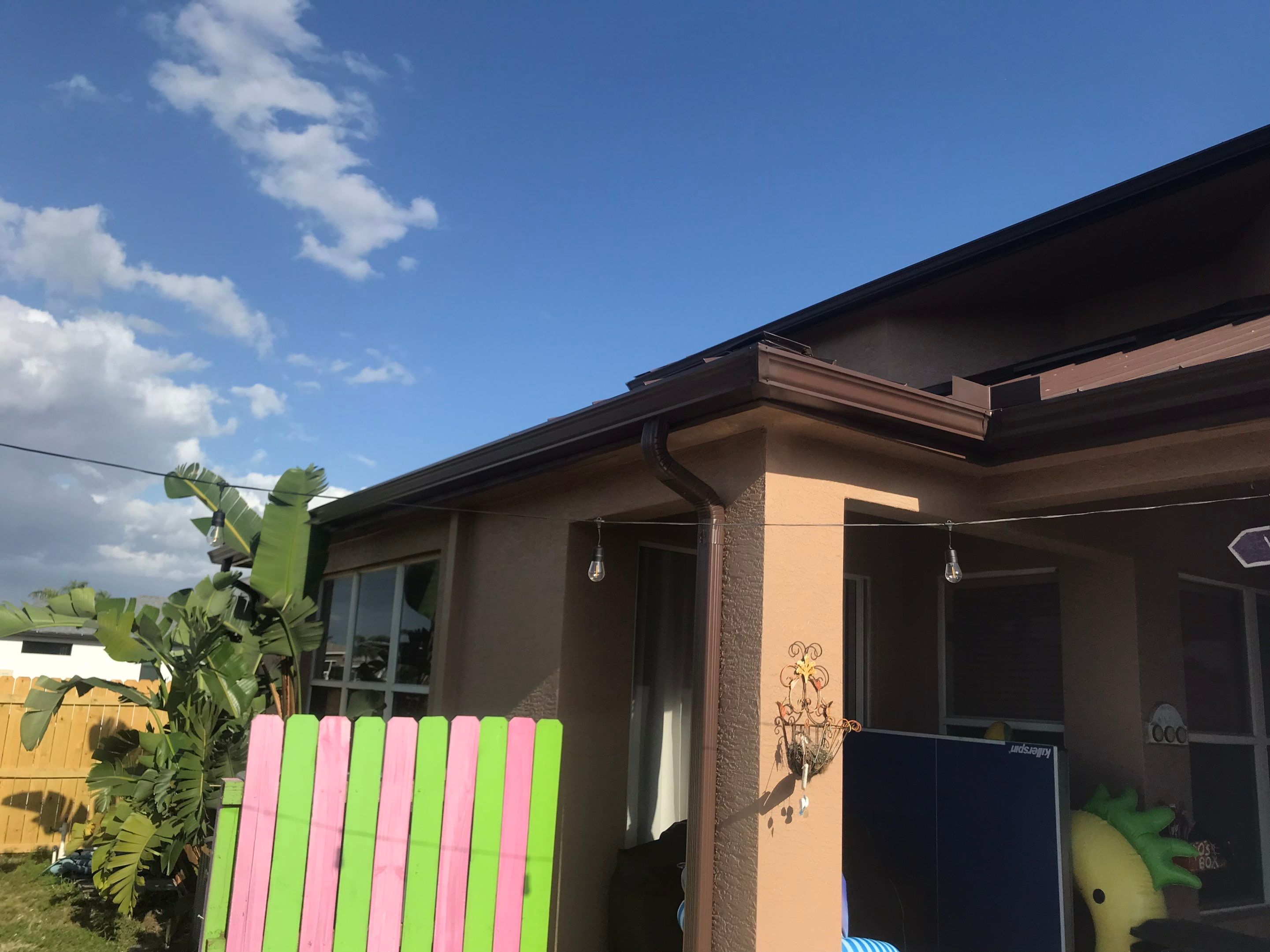 Brown Seamless Gutters using Royal Brown in Cape Coral by Gutter Professors