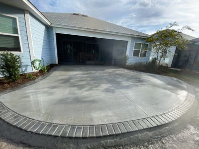Custom Curved Concrete Patio and Paver Border in Hardeeville
