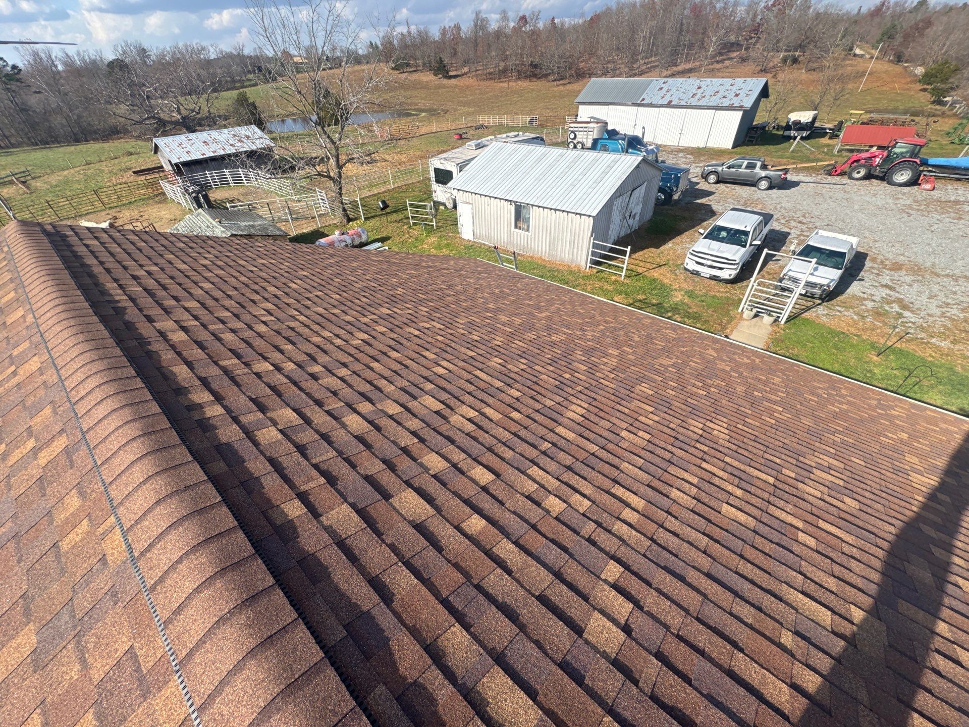Residential Multi Structure Roofing + Gutter & Downspouts Install  by Titan Commercial & Residential Roofing 