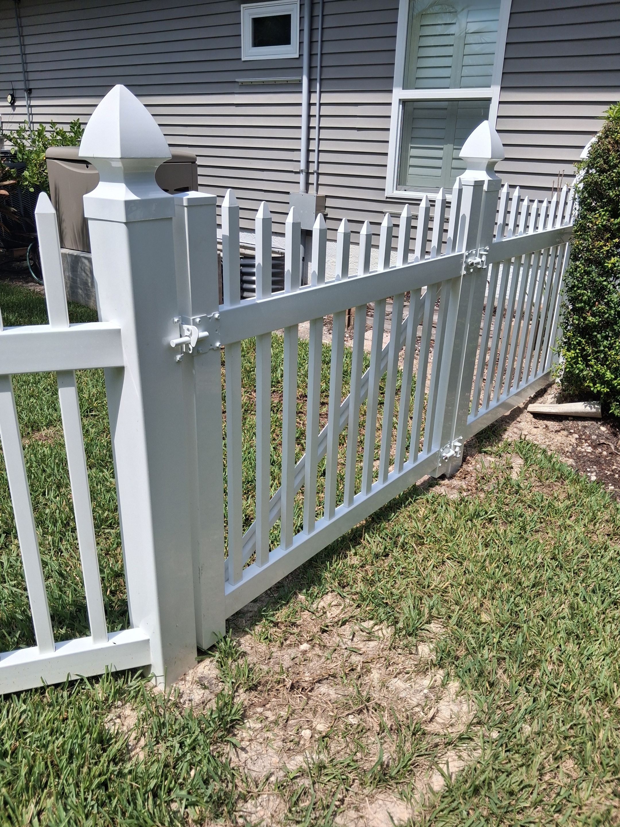 White Vinyl Picket and Privacy Fence Installation in Fort Myers by True Fence LLC