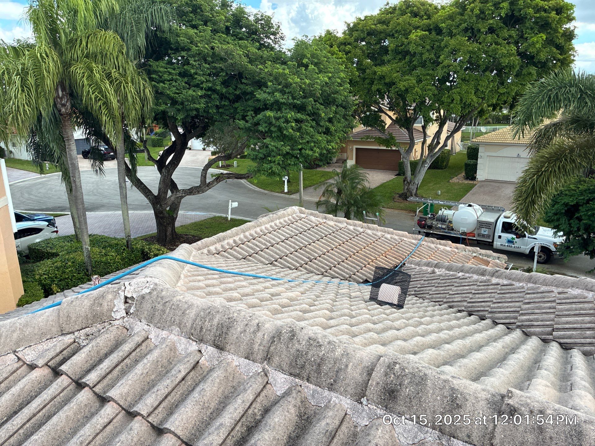 Dirty old Roof Coral Springs by BKB Pressure Cleaning LLC