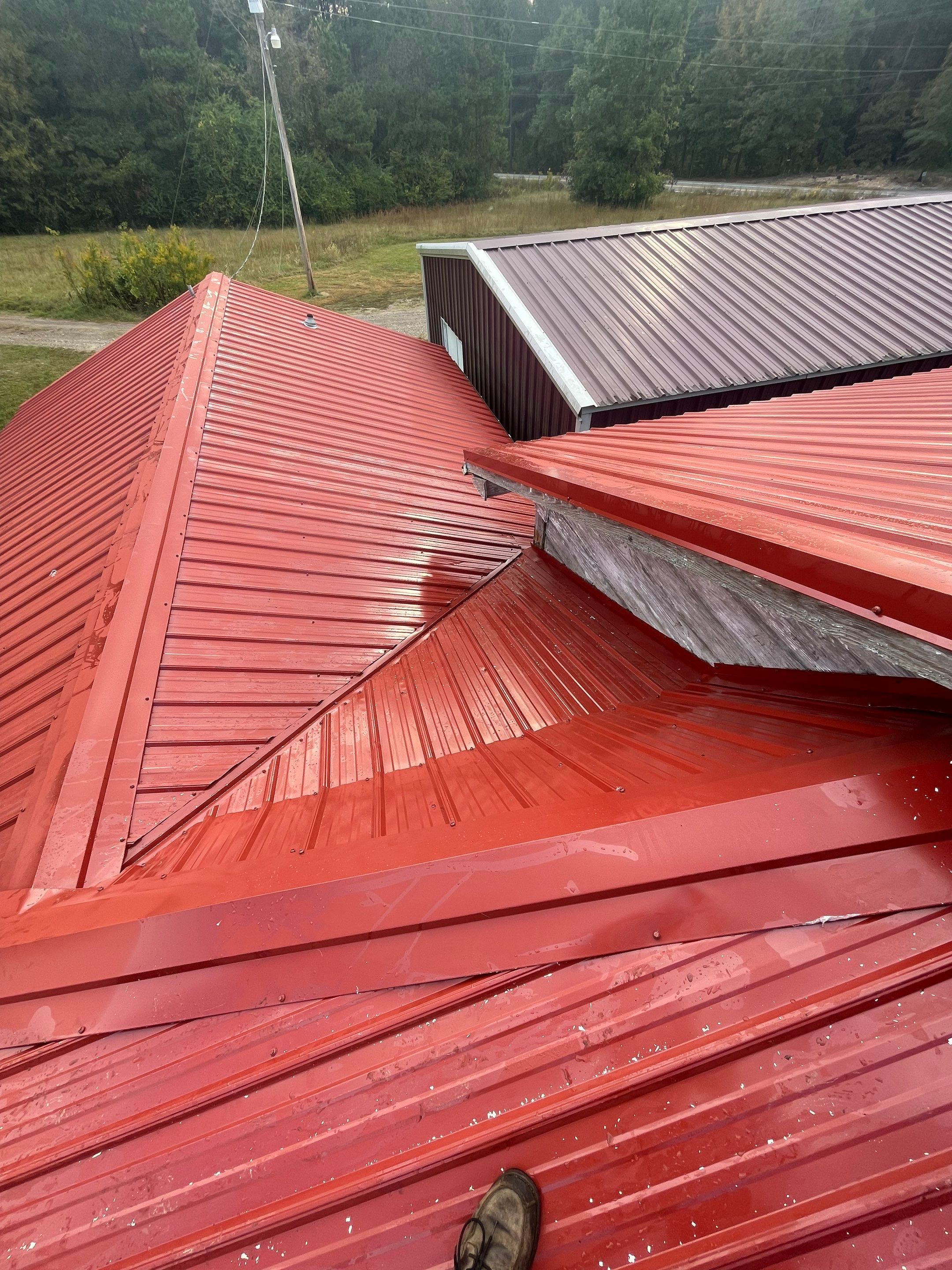 Residential Metal Roof Replacement using Reed's Metals: 26 GA. Colored Residential Metal Panels (Barn Red) by Hostetler Roofing