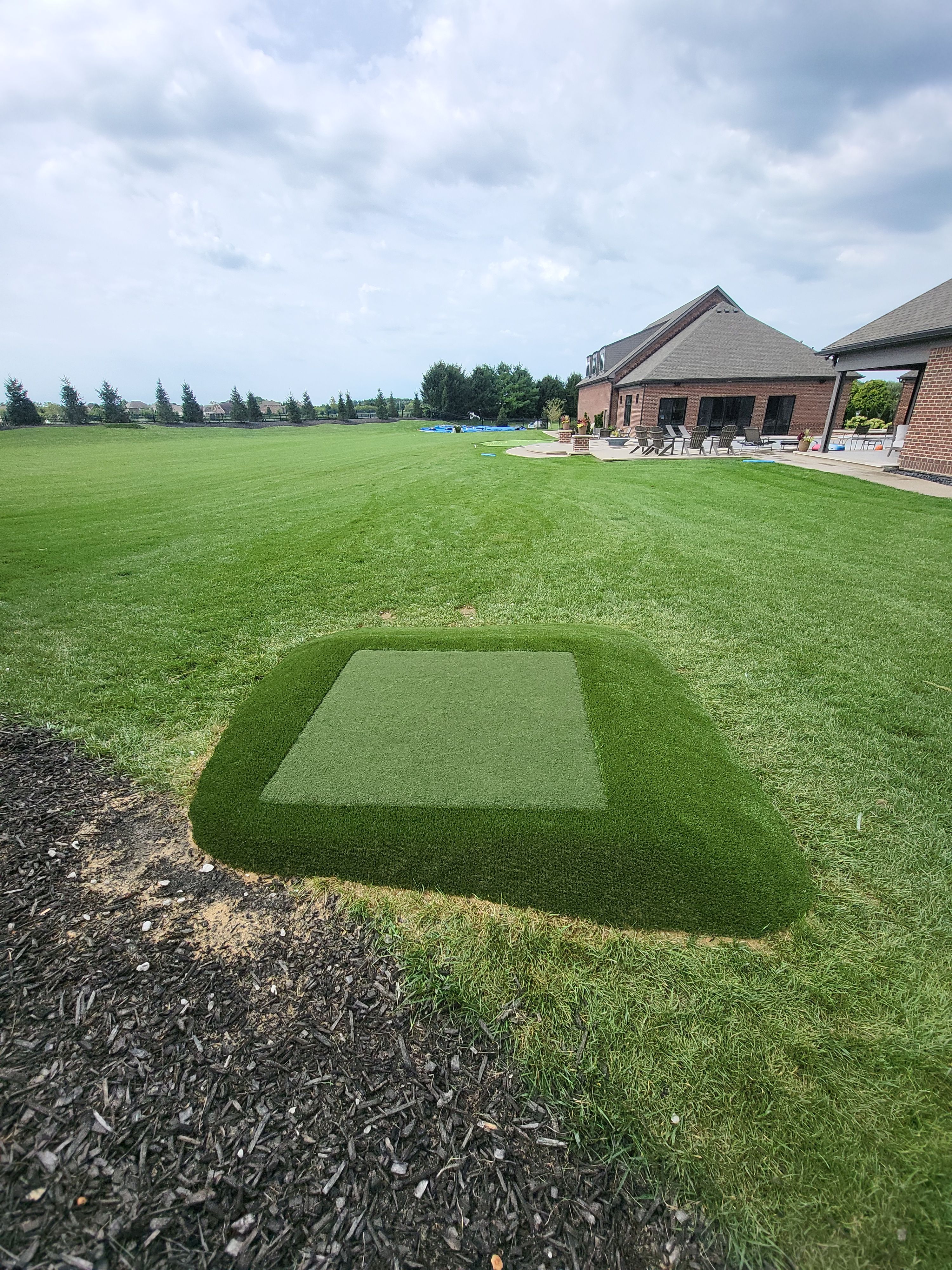 2 Custom Residential Golf Green's and 5 Tee Boxes Installation in Bargersville by Southwest Greens Midwest