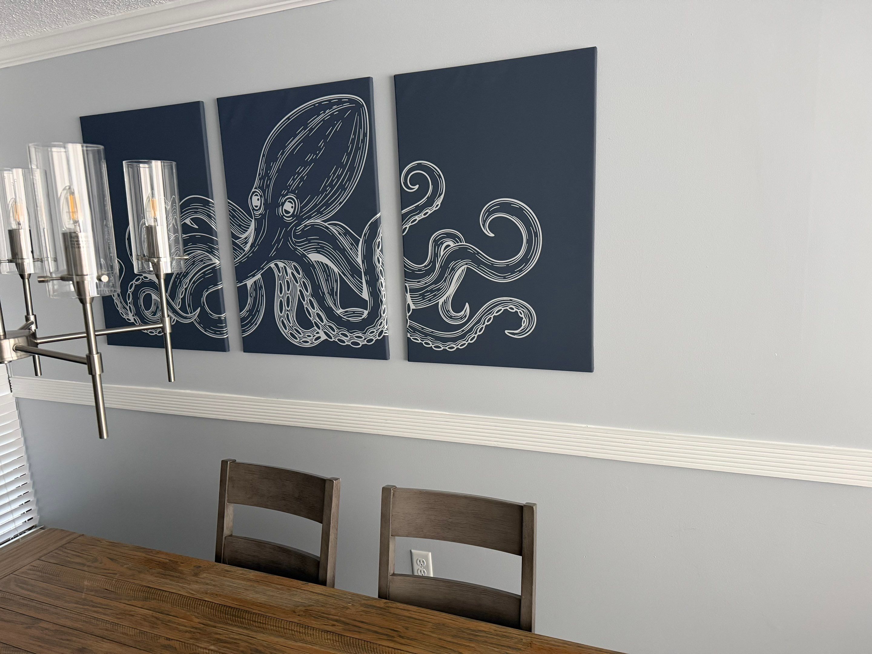 Dining Room Chair Rail & Picture Installation by Laser Focused Solutions LLC