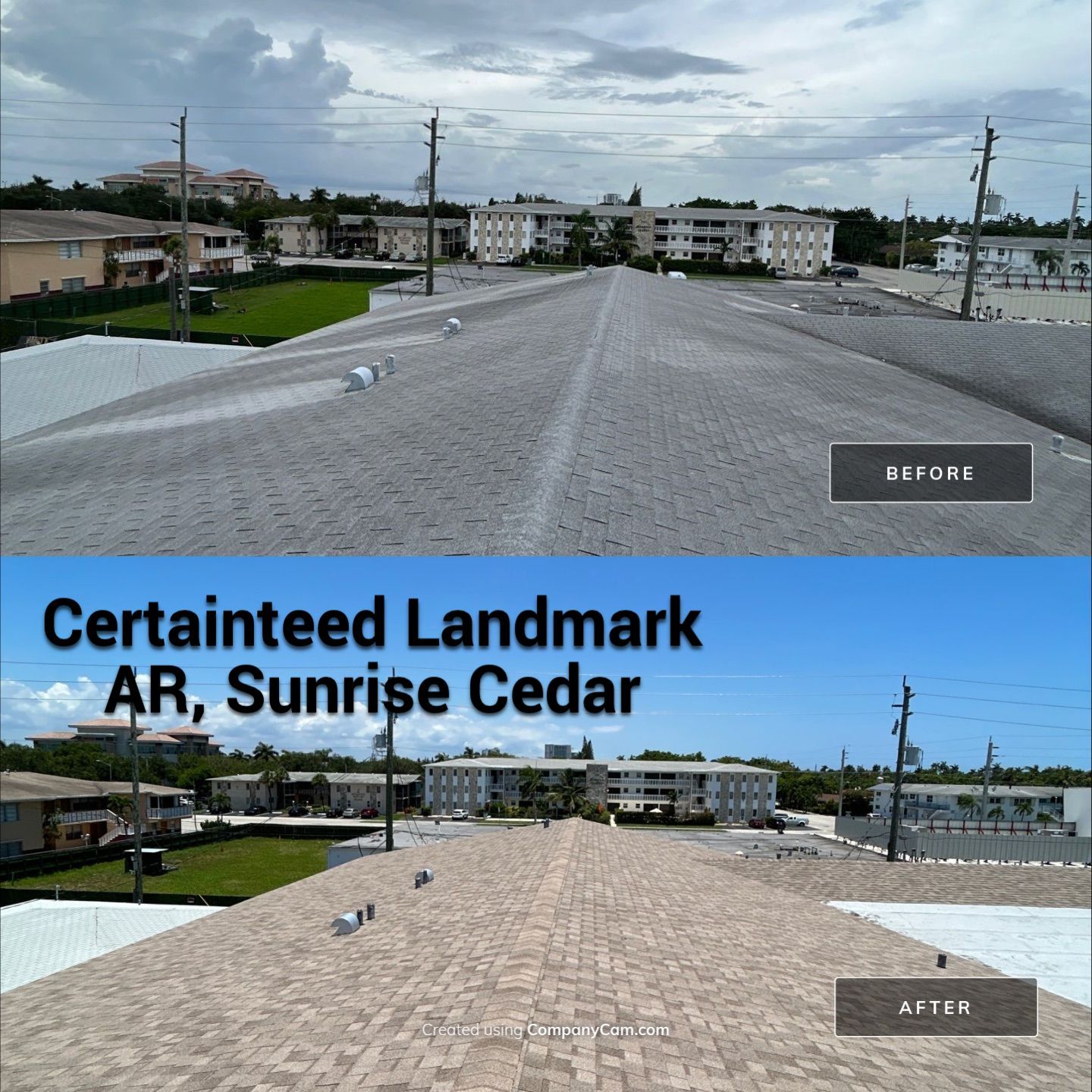 Commercial Roofing Installation using CERTAINTEED LANDMARK AR (SUNRISE CEDAR) by Earl W. Johnston Roofing LLC