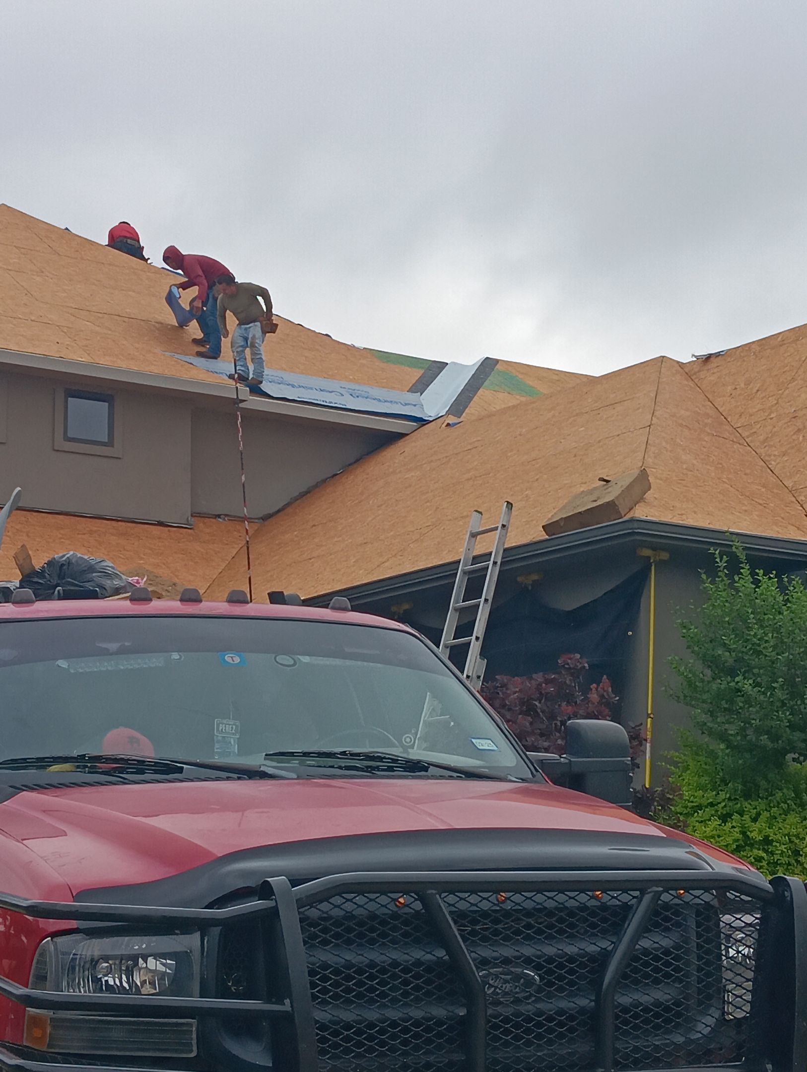 Insurance Claim Roof and Gutters using Certainteed Landmark Weathered Wood by Tex-Line Roofing