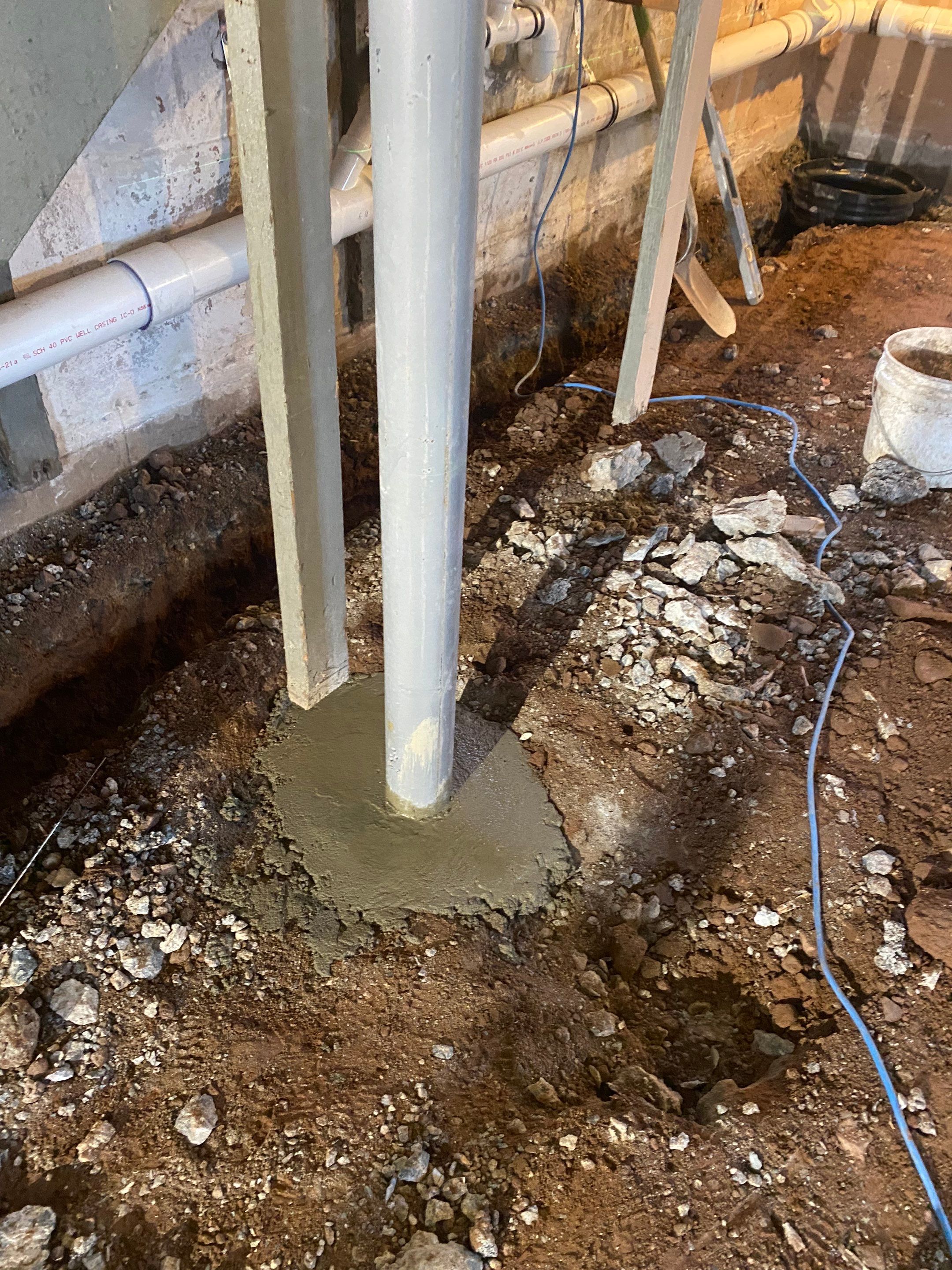 Interior French Drain, Lally Column Replacement & Concrete Floor Replacement in South Orange, NJ by Pure Service Pro, LLC