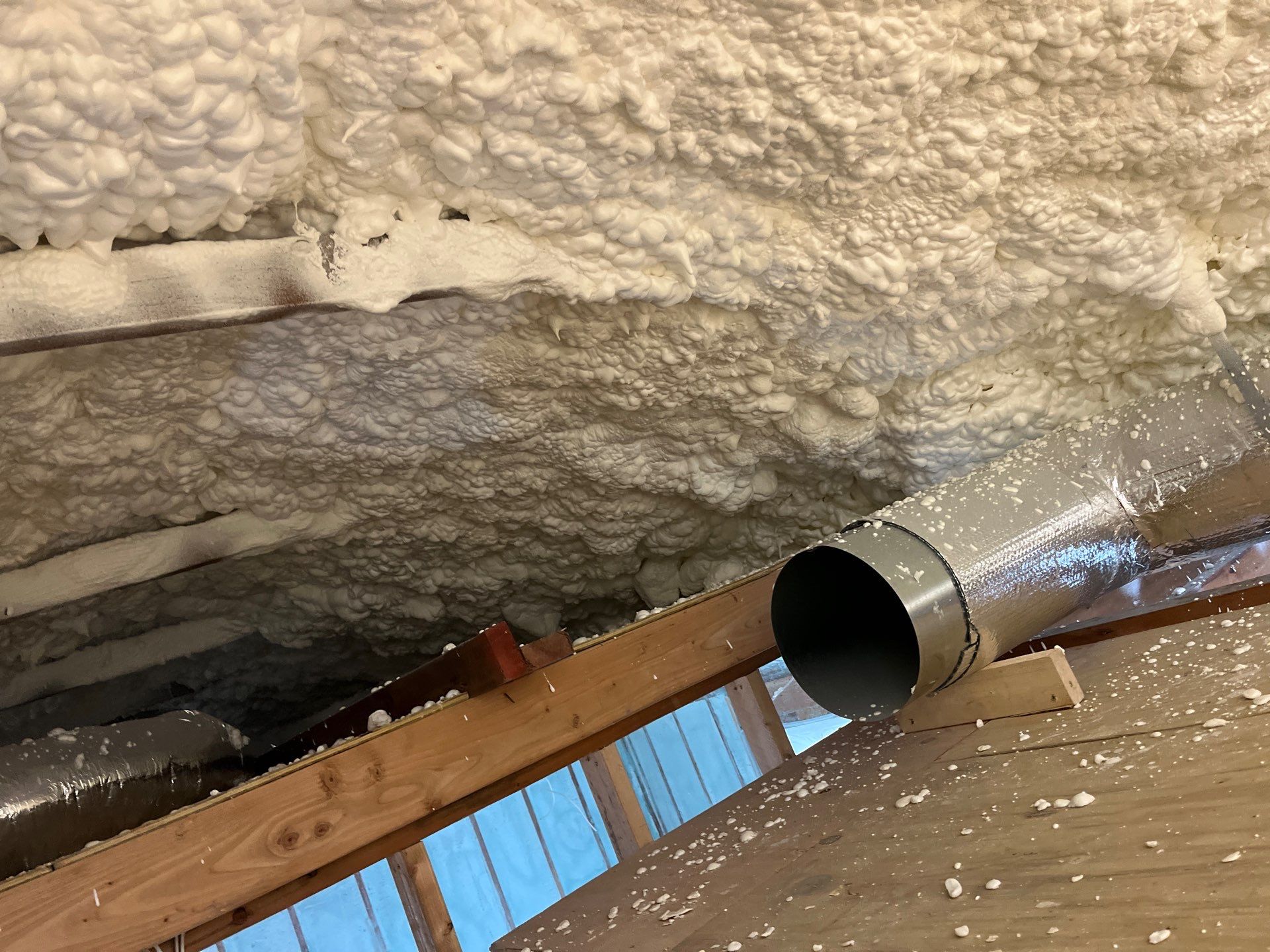Basement Exterior Walls using Closed Cell Spray Foam by NYS Foam & Energy