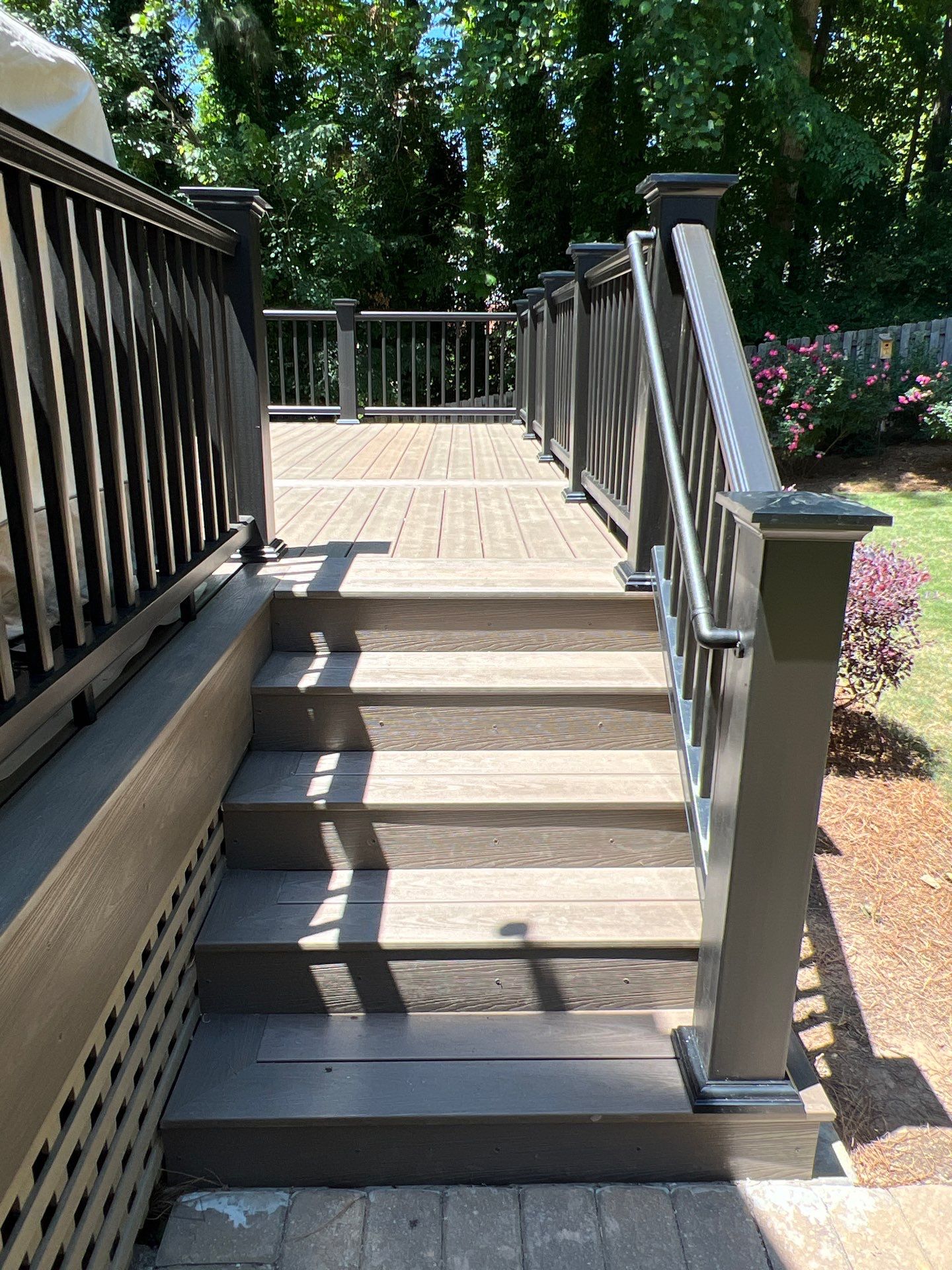 Deck Resurface using Deckorators Venture Series and Timbertech Composite Universal Rail by Nelson Exteriors 