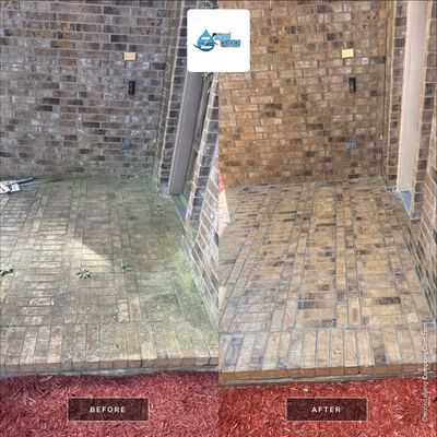 Full Exterior House Wash and Concrete Cleaning in Rosharon