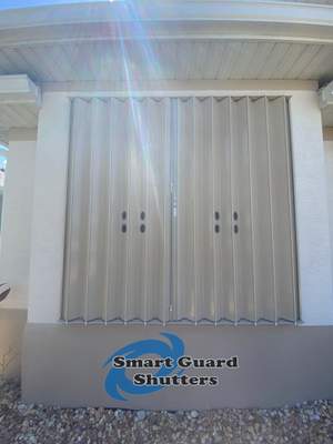 Accordion Shutters in Beige