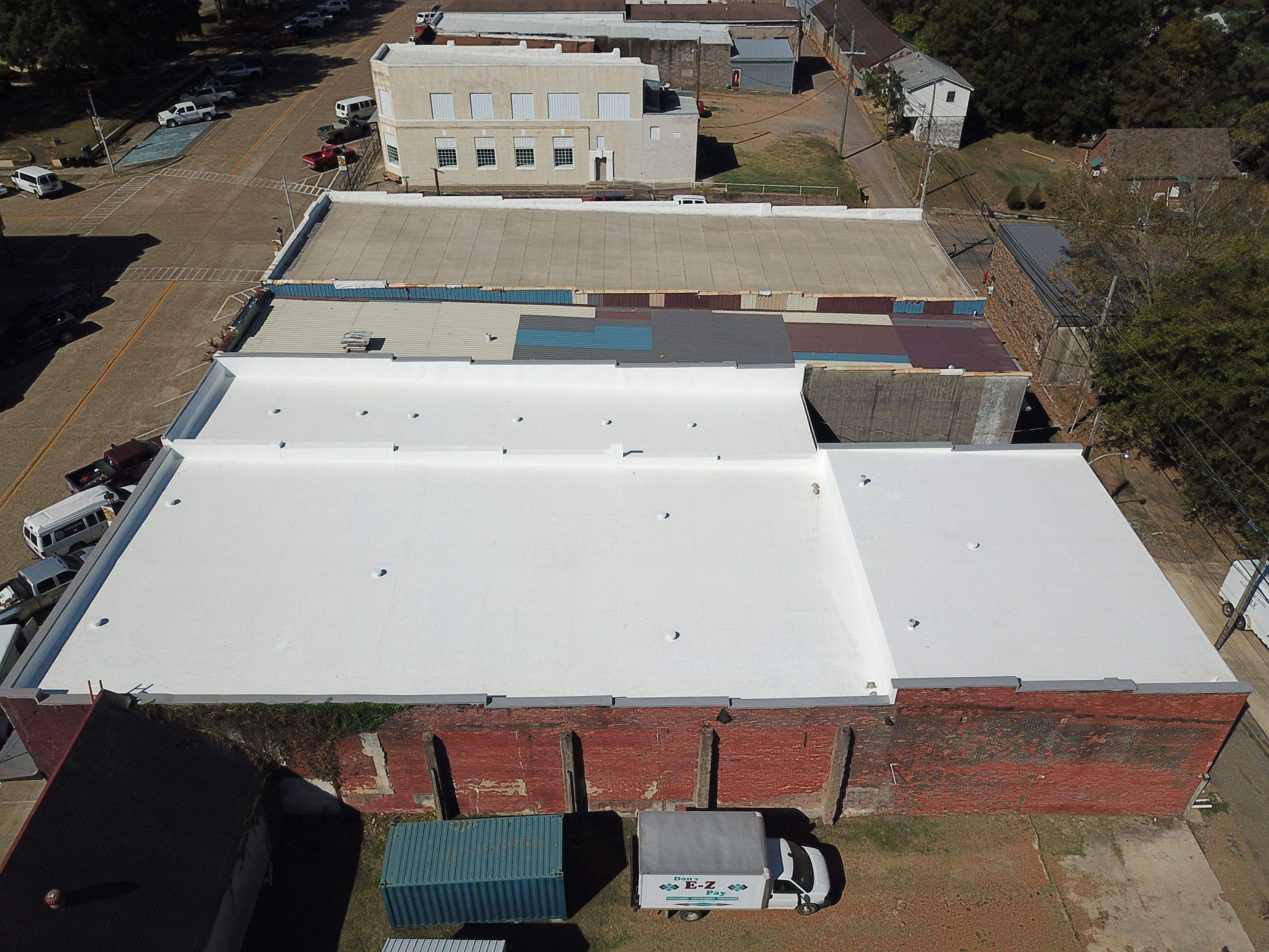 Commercial Roofing Installation in DeQueen, AR, using 50 mil PVC by Hostetler Roofing
