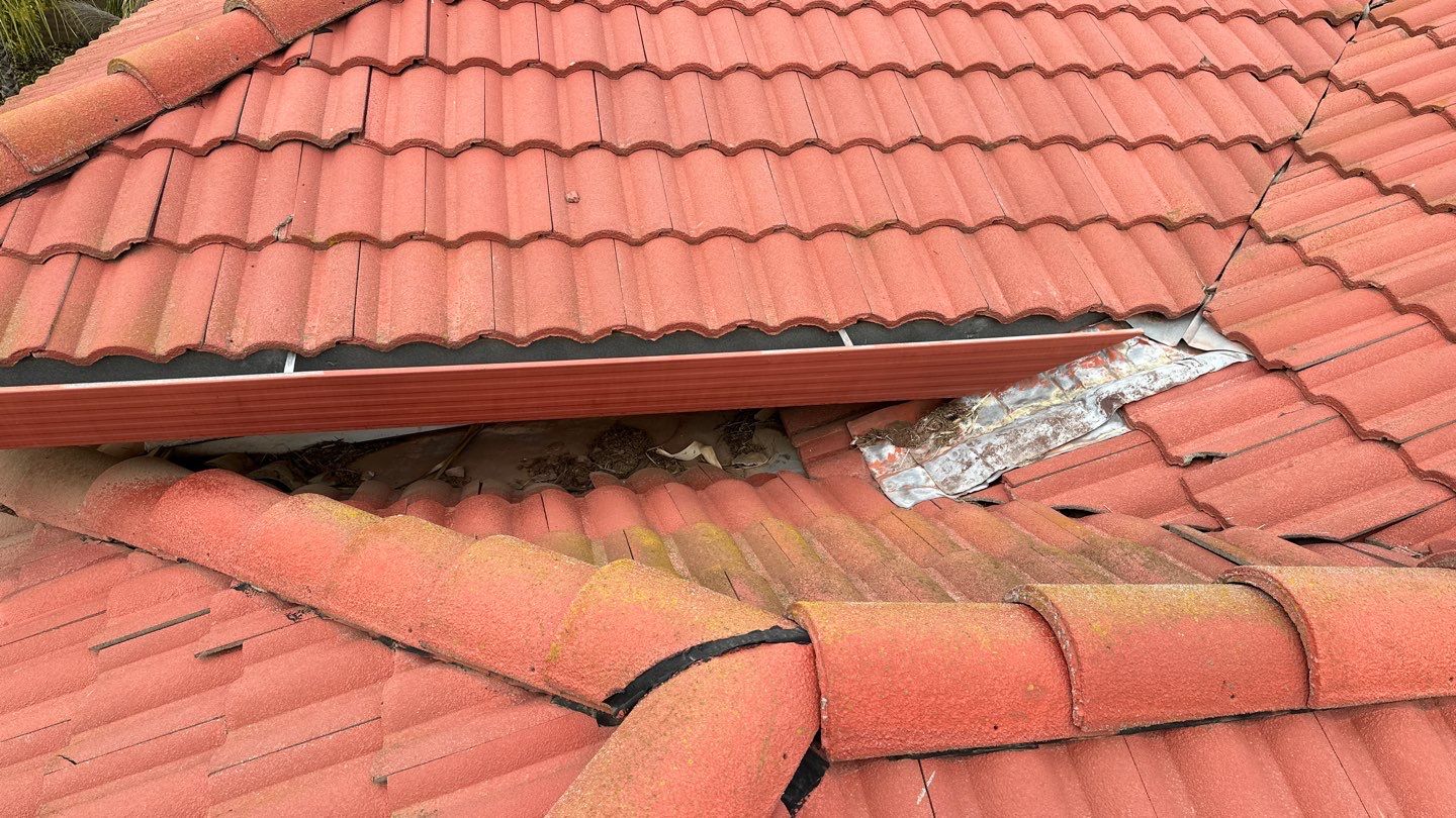 Tile refurbish project using existing tiles and replaced underlayment and battens by Straight Edge Roofing Inc