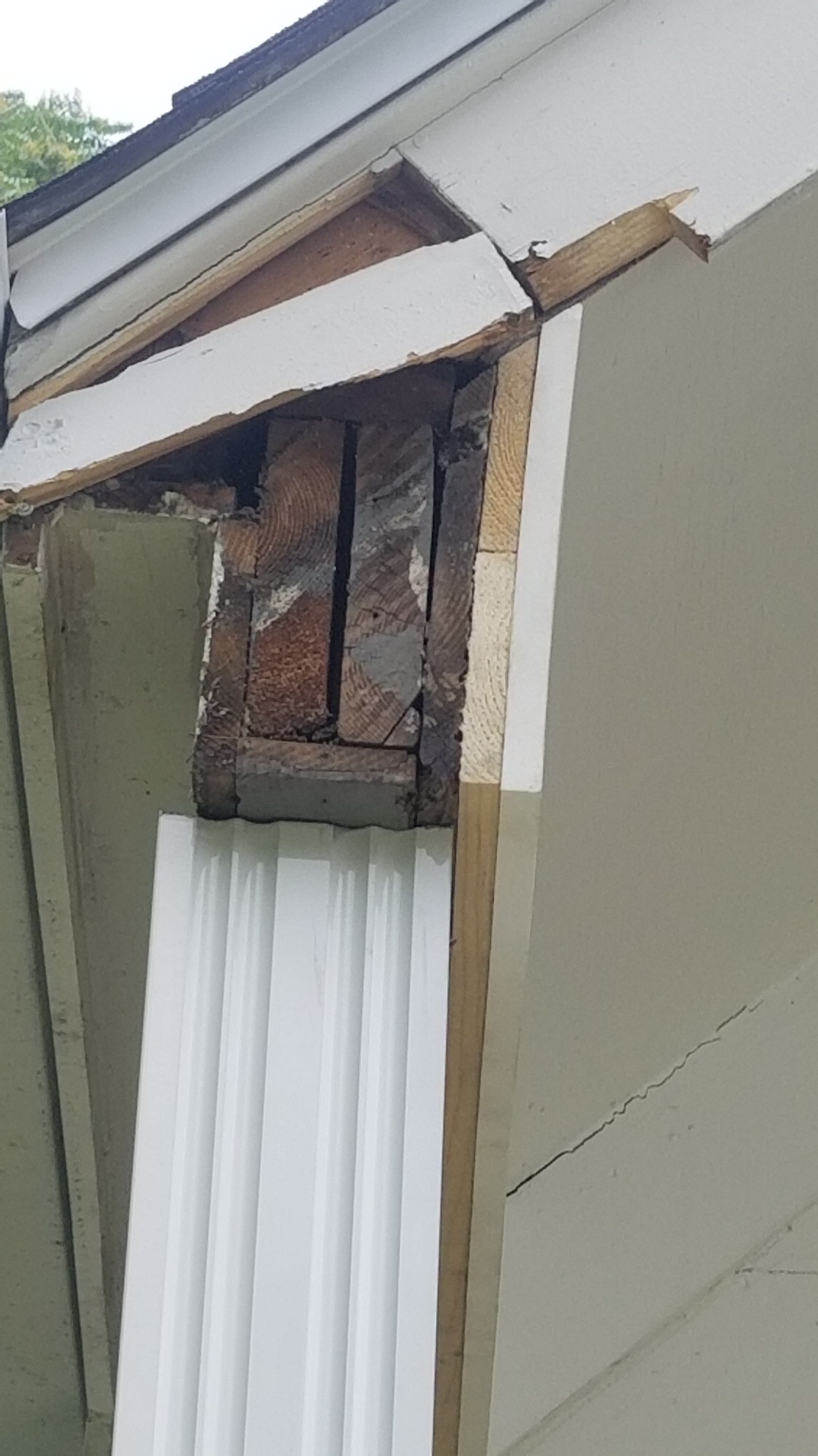 Replace old columns new carpentry repair door masonry limestone steps in Dearborn, MI by Northwest Construction 