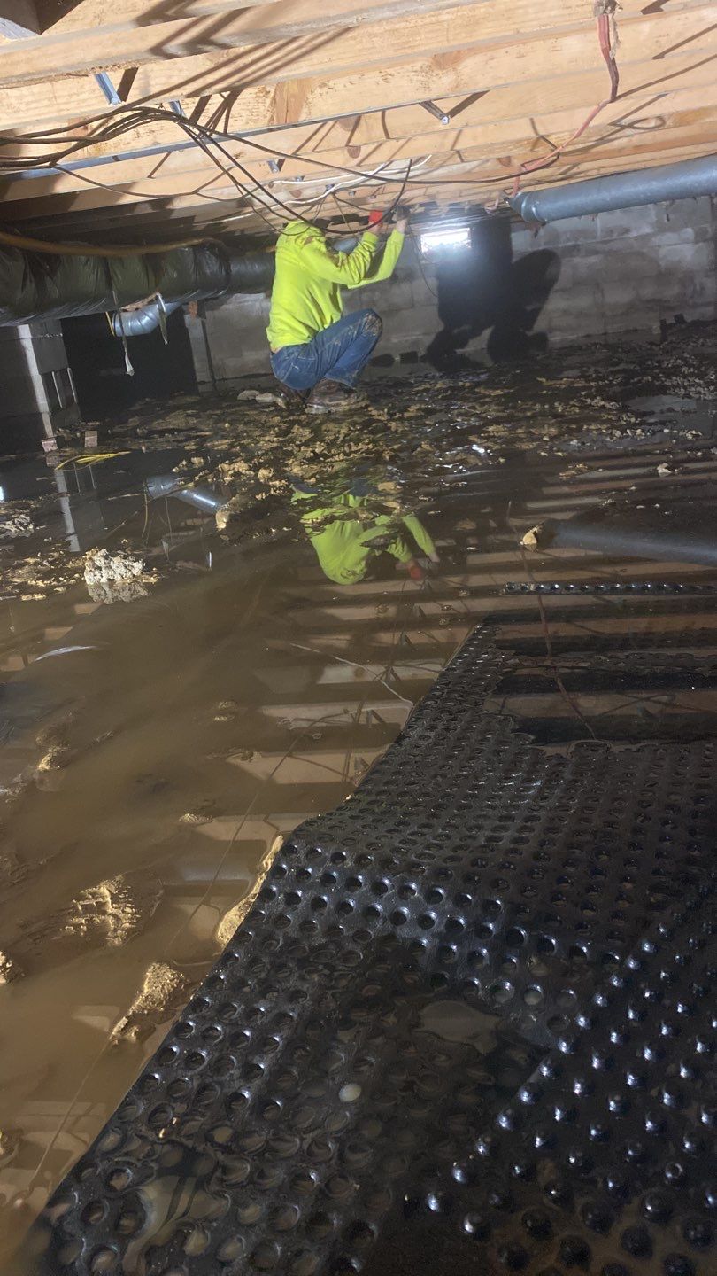 WE ARE SWIMMING IN THIS CRAWLSPACE by Toledo Basement Repair