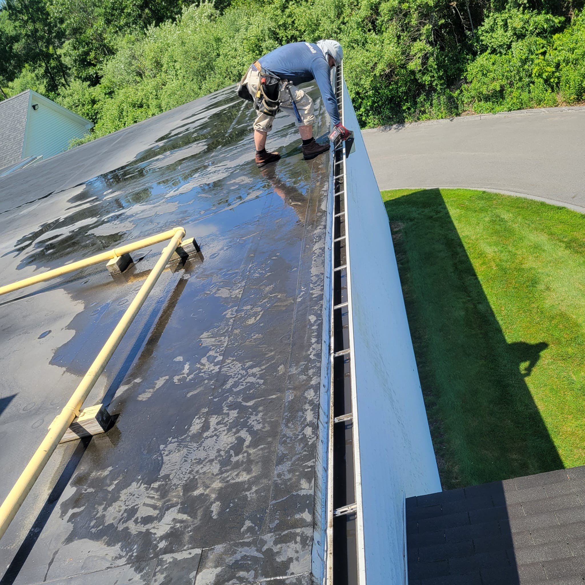 EPDM Flat Roof Installation + Seamless Gutter Upgrade by Mighty Dog Roofing of Greater Middlesex County