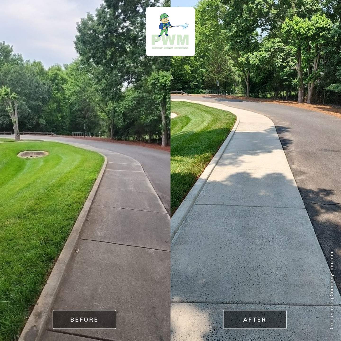 concrete Clean using cleaner by Power Wash Masters LLC