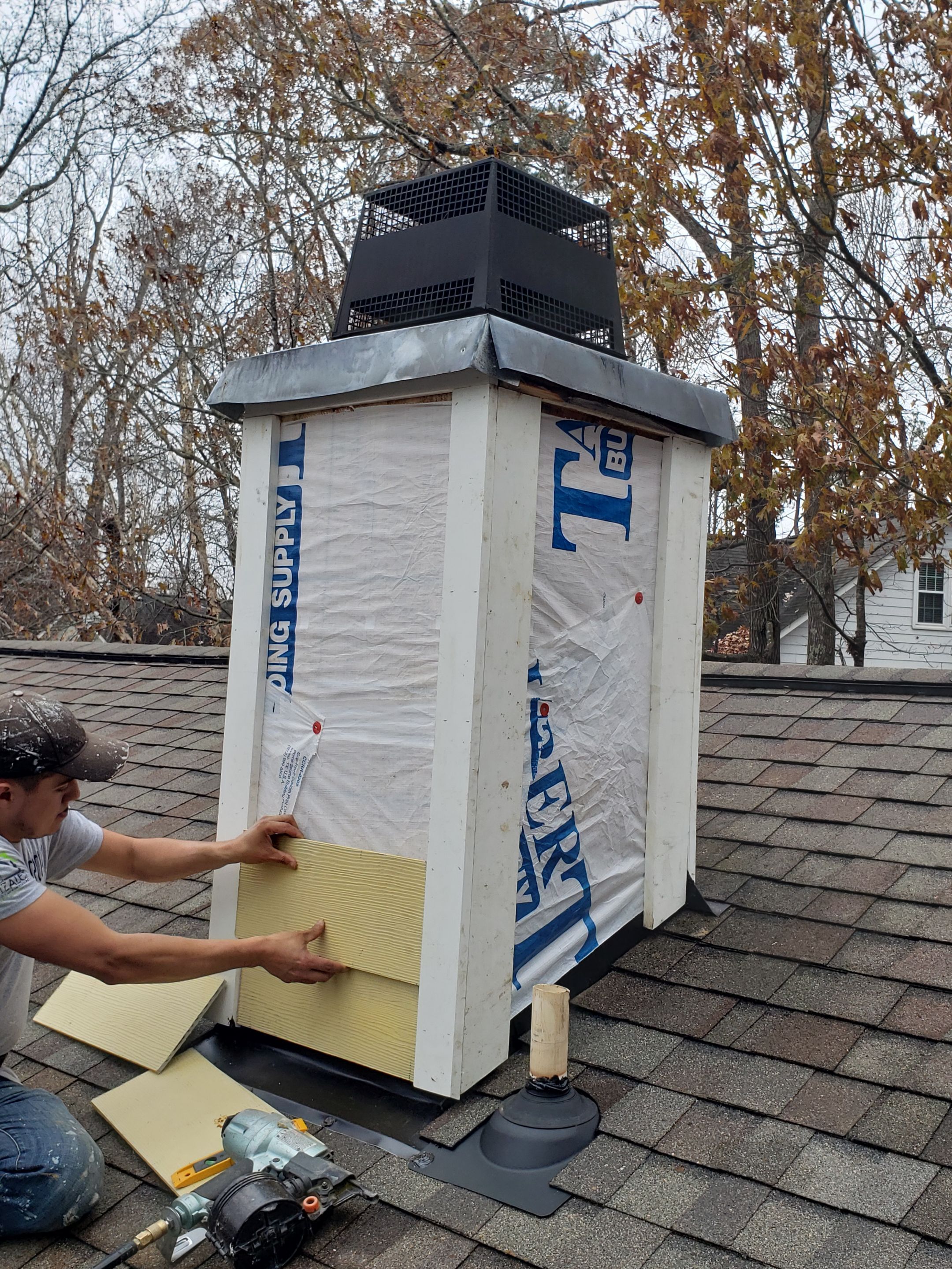 Full Chimney makeover by GonzalezPainters & Contractors Inc 