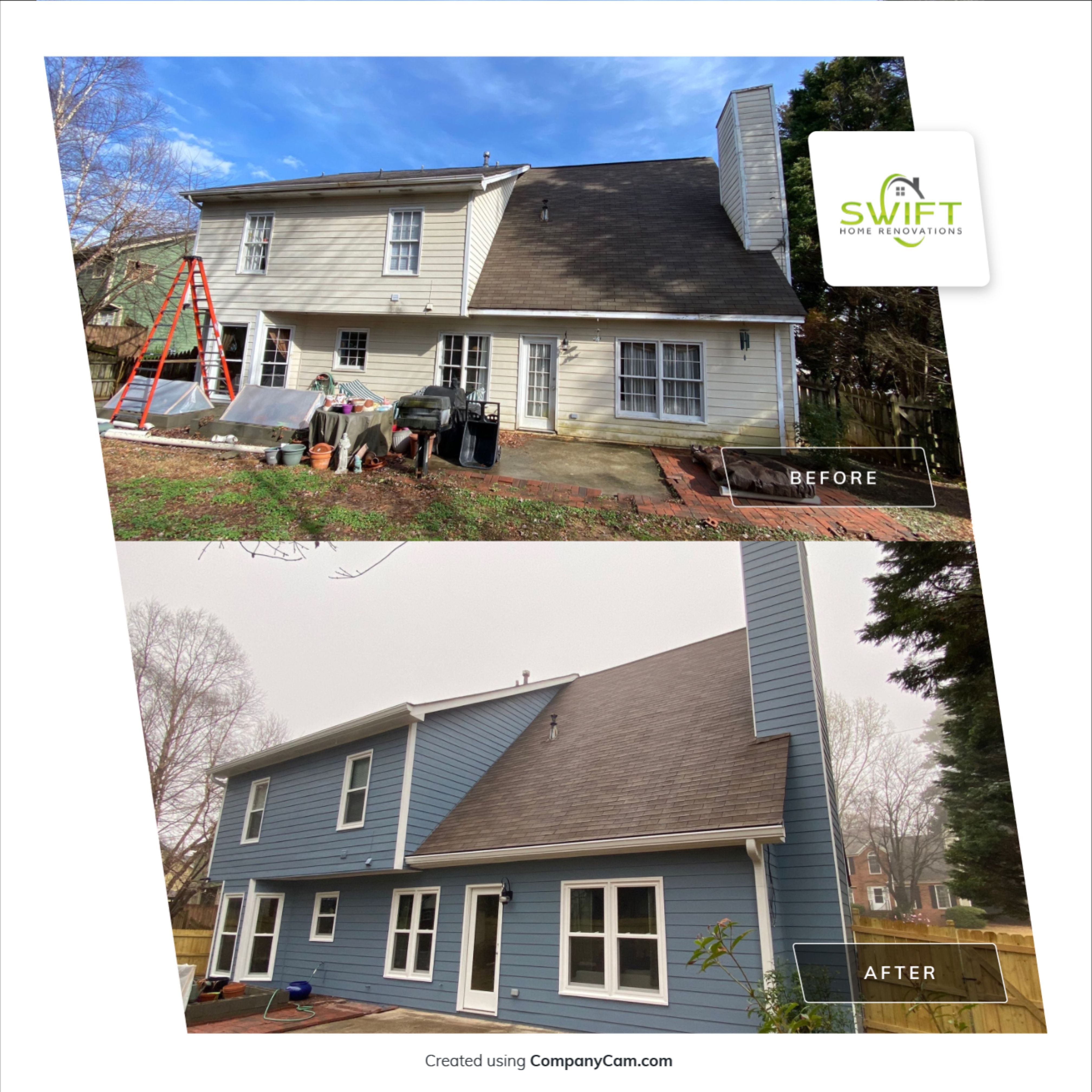 Full Exterior Siding Replacement and Trim Painting in Duluth by Swift Home Renovations