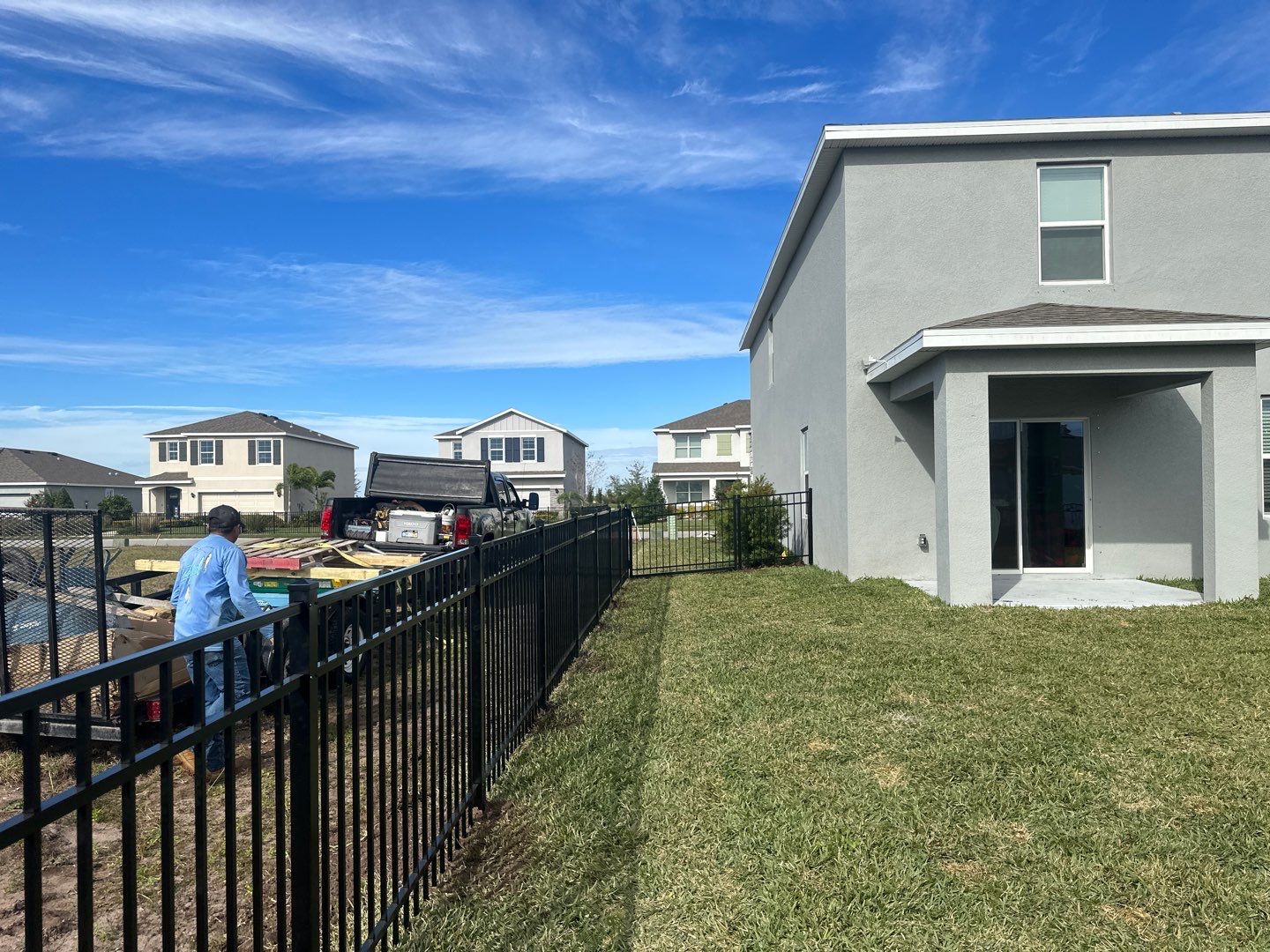 Aluminum Fence Installation using Black 3 Rail Aluminum Fence by Asap fence and gates, LLC