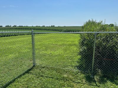 Residential Galvanized Chain Link Perimeter Fence Installation in New Hartford
